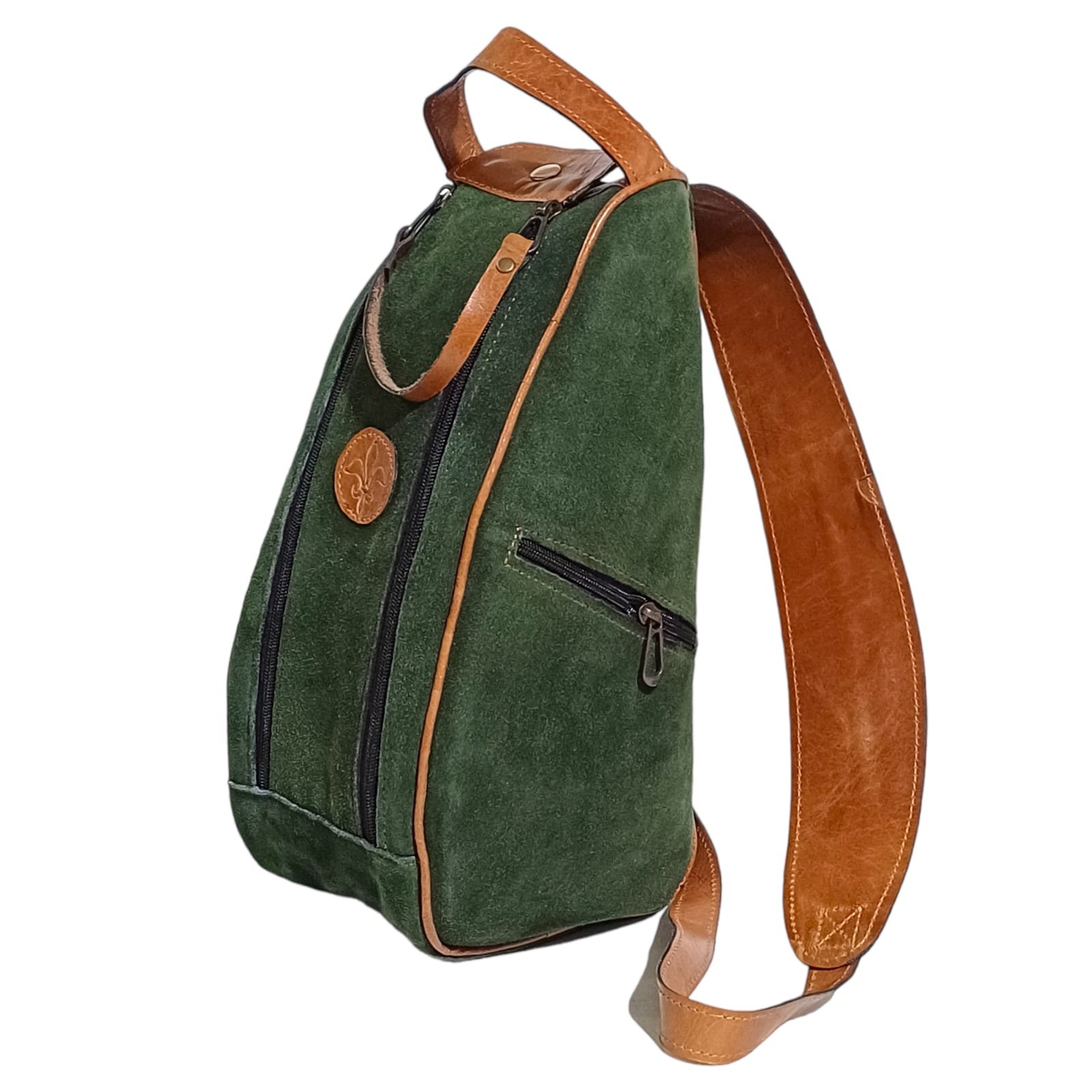 BOLSO MATERO DE CUERO GAMUZADO CON MANIJA TER124 - Imagen 4