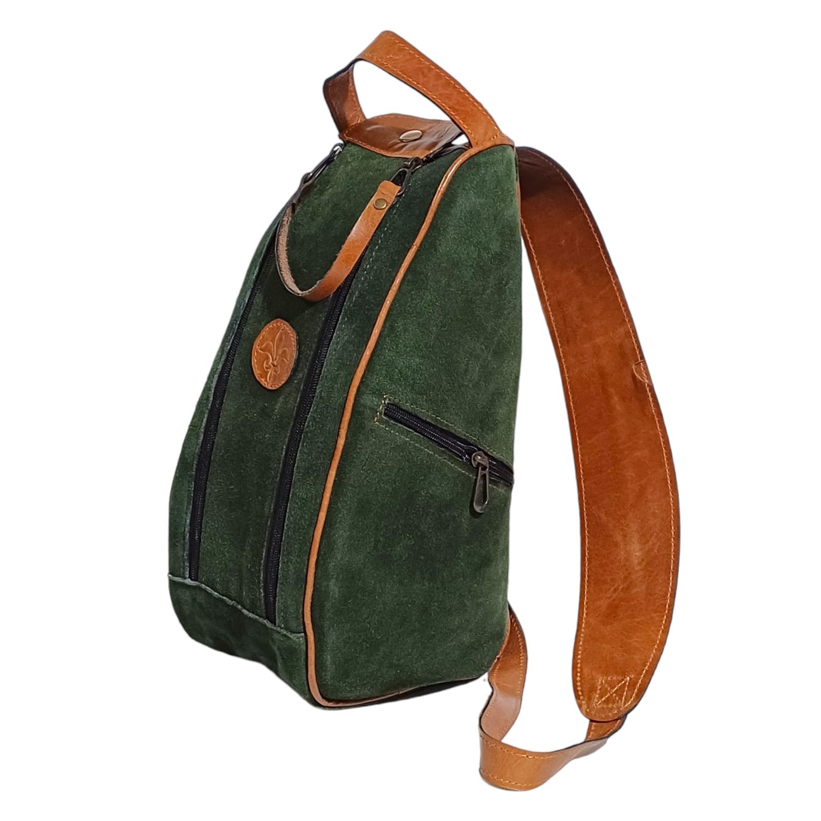 BOLSO MATERO DE CUERO GAMUZADO CON MANIJA TER124 - Imagen 3