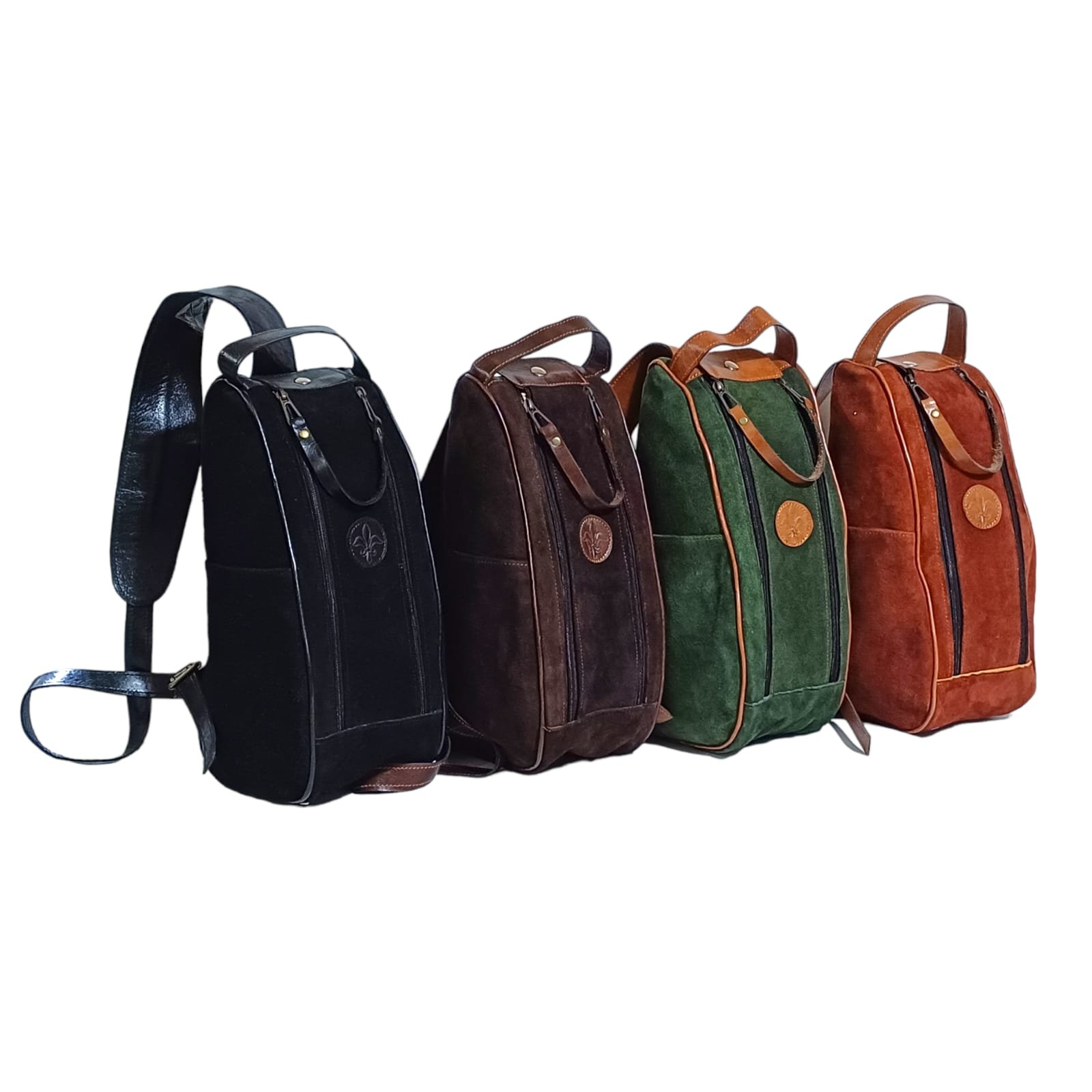 BOLSO MATERO DE CUERO GAMUZADO CON MANIJA TER124 - Imagen 2