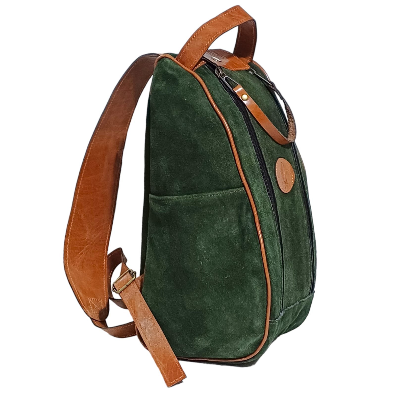 BOLSO MATERO DE CUERO GAMUZADO CON MANIJA TER124 - Imagen 7