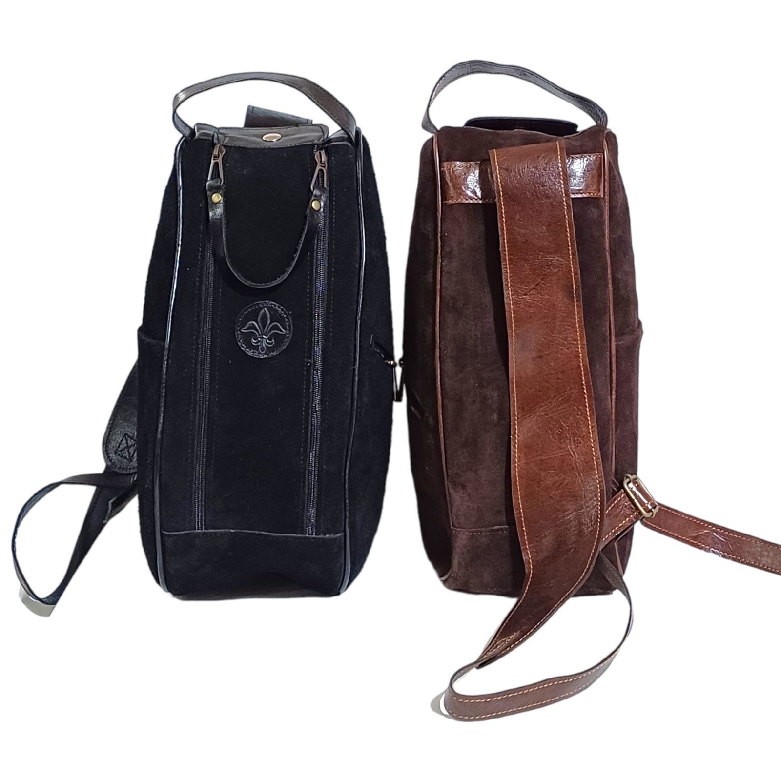 BOLSO MATERO DE CUERO GAMUZADO CON MANIJA TER124 - Imagen 6