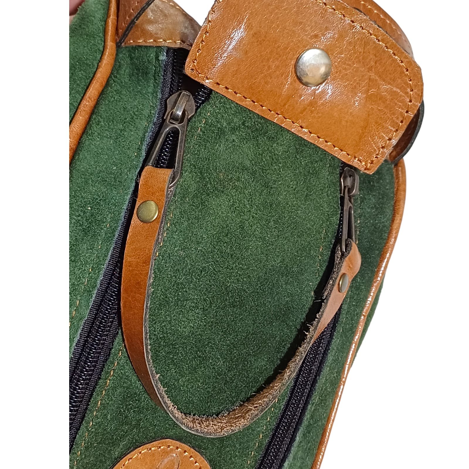 BOLSO MATERO DE CUERO GAMUZADO CON MANIJA TER124 - Imagen 9