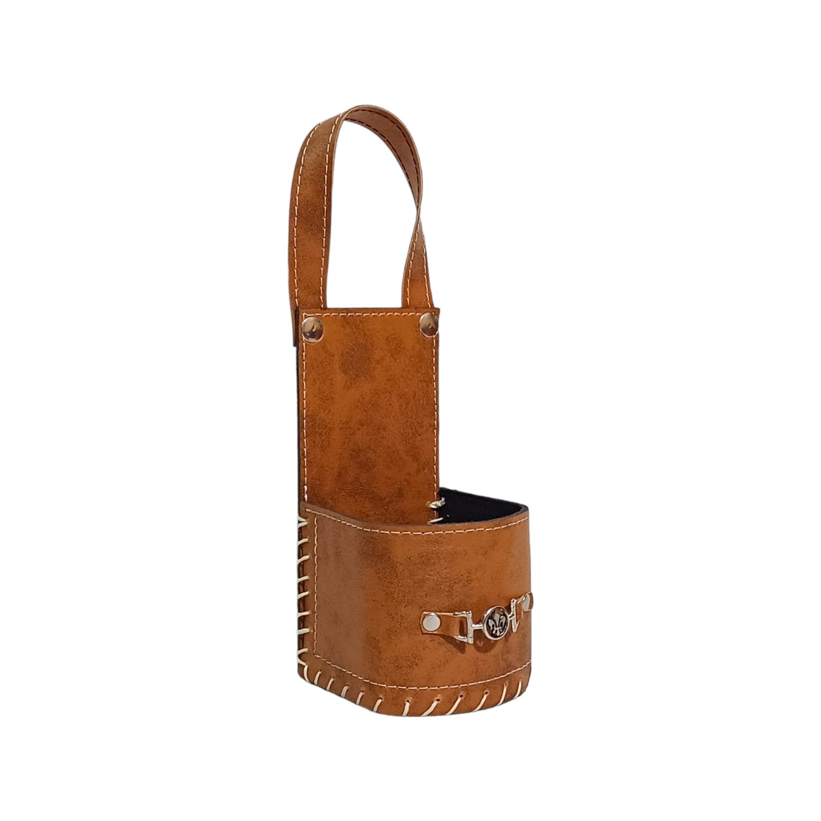 Porta Mate de Ecocuero Chico con Dije de Metal – Raíces Criollas