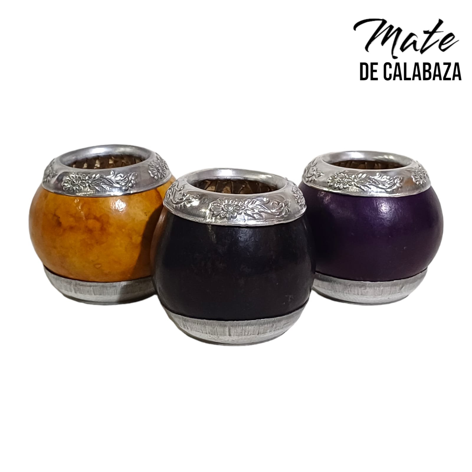 Mate de Calabaza y Aluminio con Virola Trabajada – Raíces Criollas