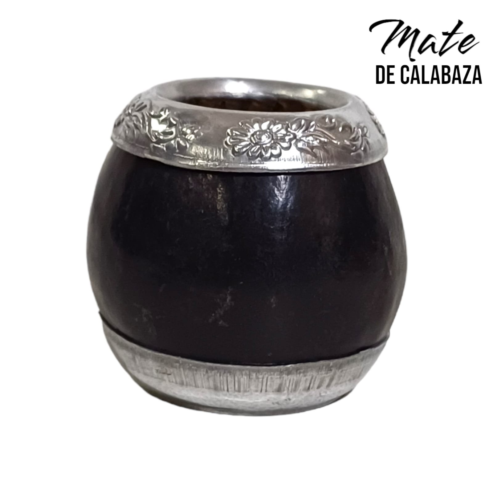 Mate de Calabaza y Aluminio con Virola Trabajada – Raíces Criollas