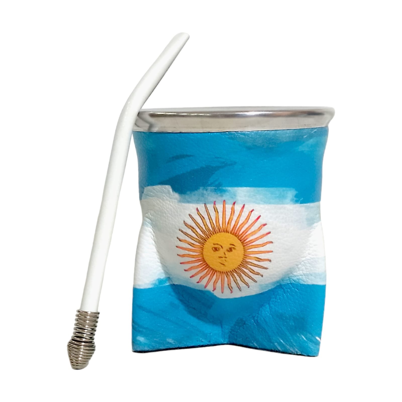 MATE DE VIDRIO FORRADO EN ECOCUERO CON BOMBILLA MAT024AR2