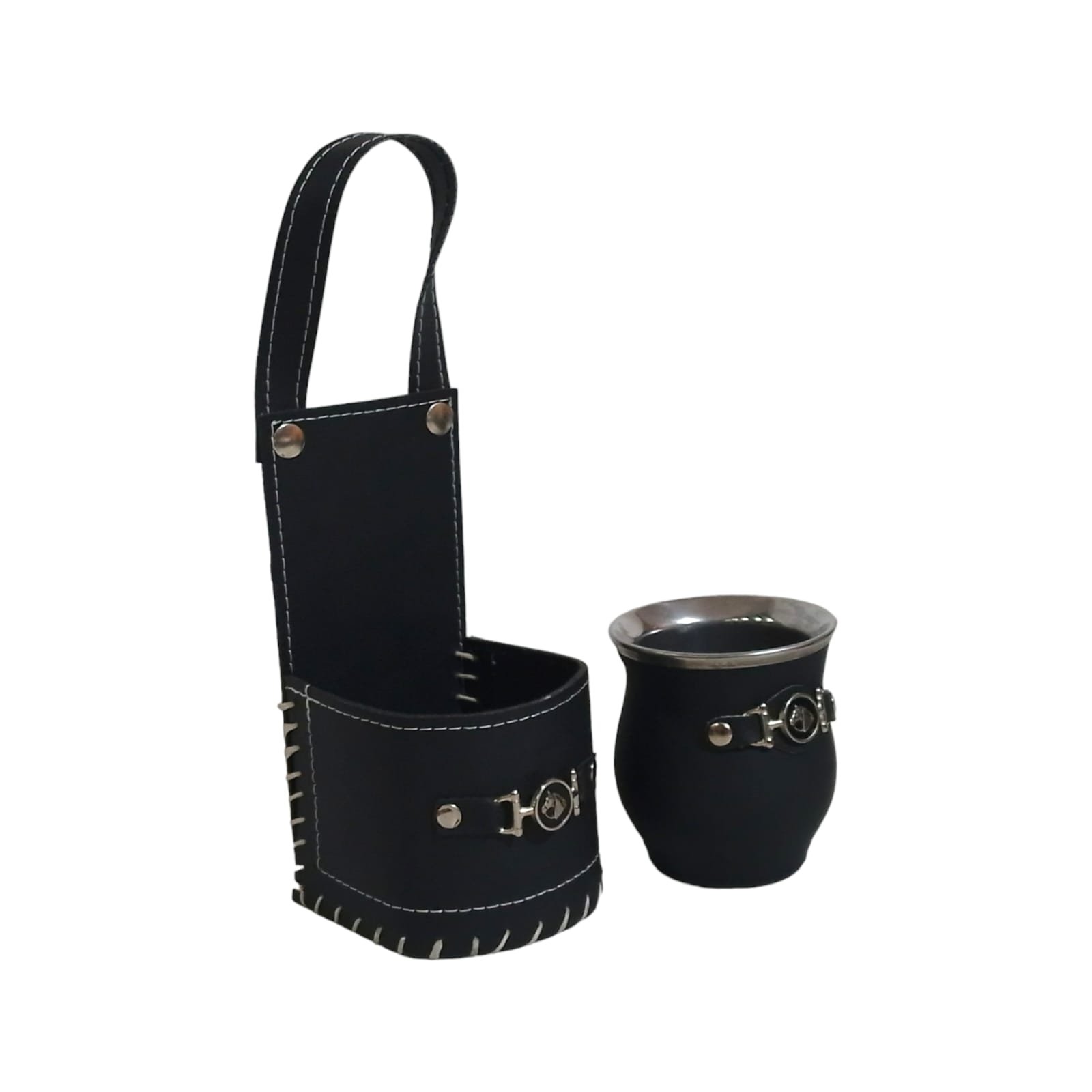 Set de Mate y Porta Mate de Ecocuero Chico con Bombilla – Raíces Criollas