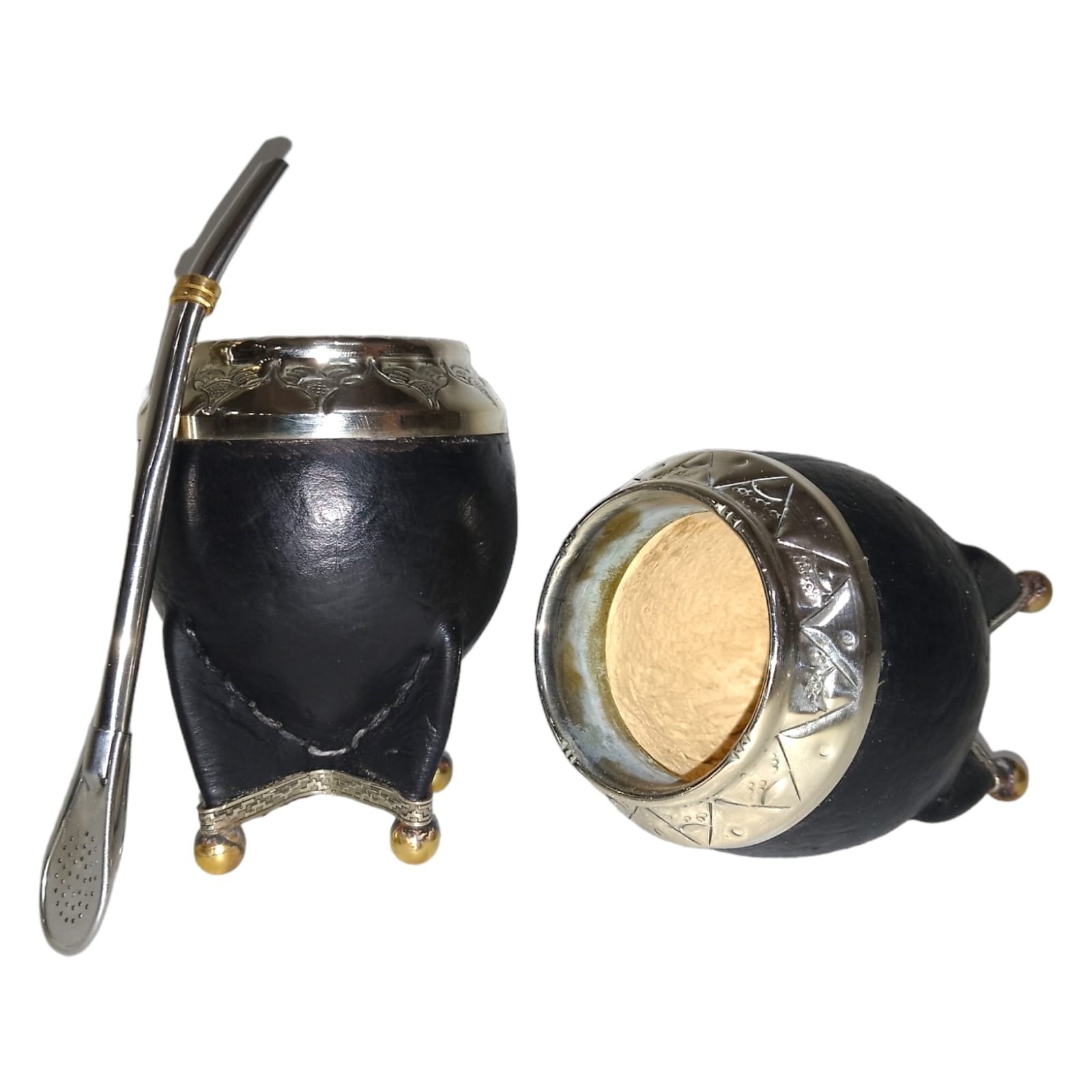 SET DE MATE IMPERIAL TORPEDO CON ALPACA VIROLA Y PIE Y BOMBILLA COM030