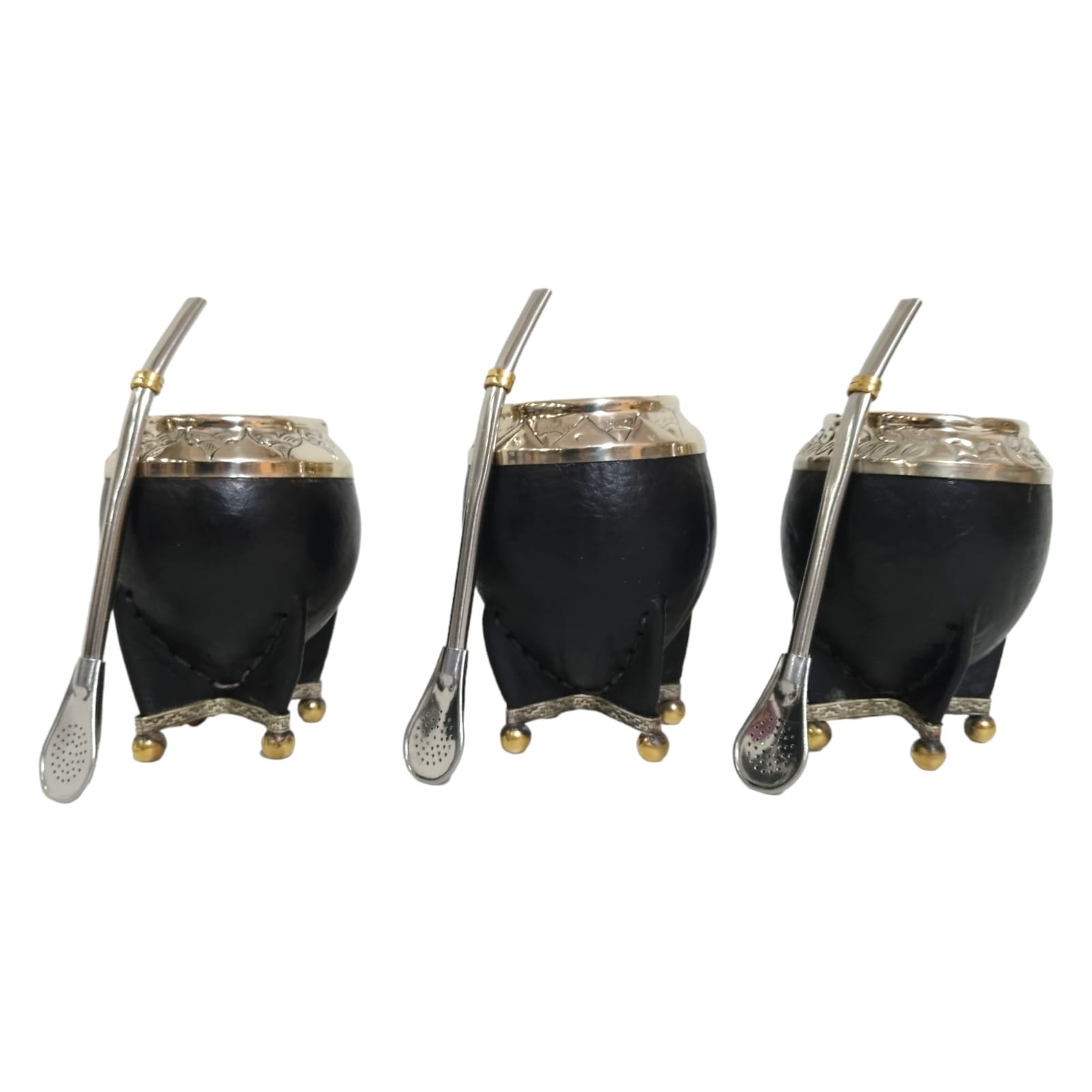 SET DE MATE IMPERIAL TORPEDO CON ALPACA VIROLA Y PIE Y BOMBILLA COM030 - Imagen 4