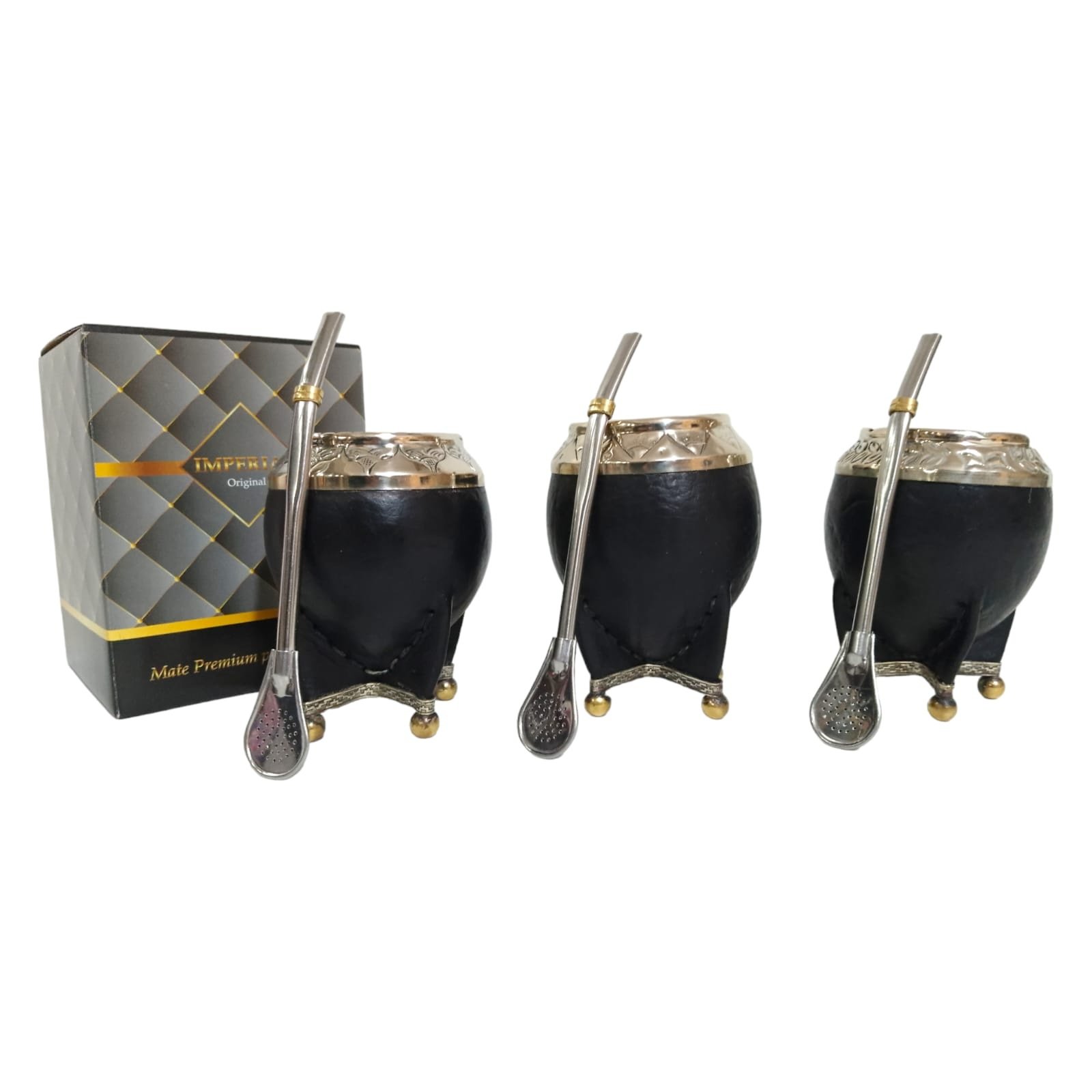 Set de Mate Imperial con Virola y Pie de Alpaca con Caja y Bombilla – Raíces Criollas