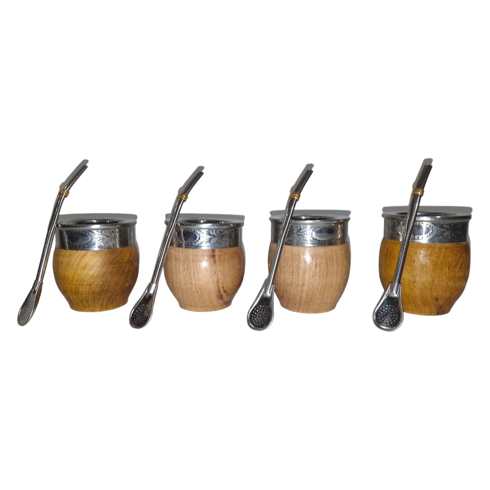 SET DE MATE IMPERIAL DE MADERA CON VIROLA DE ACERO COM034 - Imagen 2