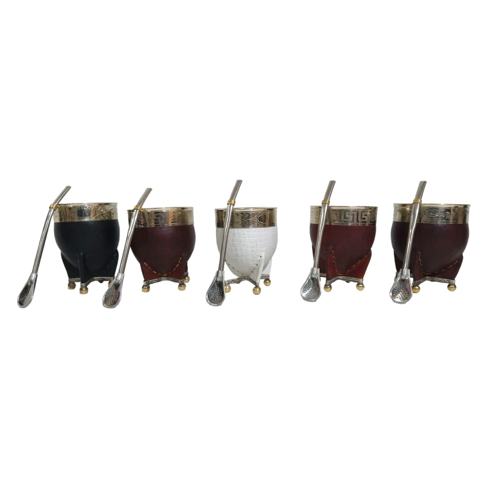 SET DE MATE IMPÈRIAL CON PIE Y VIROLA DE ALPACA Y BOMBILLA DE ACERO COM031 - Imagen 5