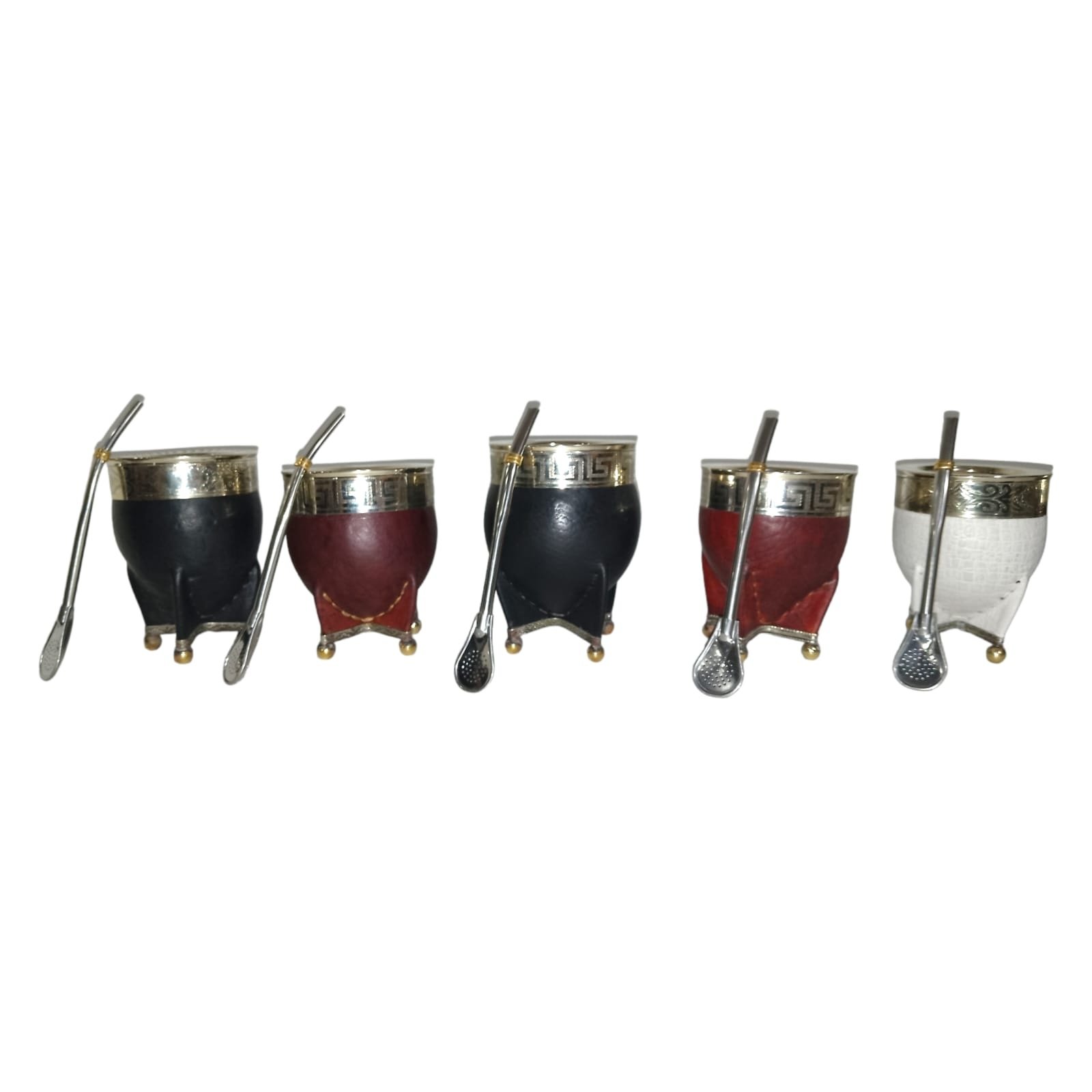 SET DE MATE IMPÈRIAL CON PIE Y VIROLA DE ALPACA Y BOMBILLA DE ACERO COM031 - Imagen 4