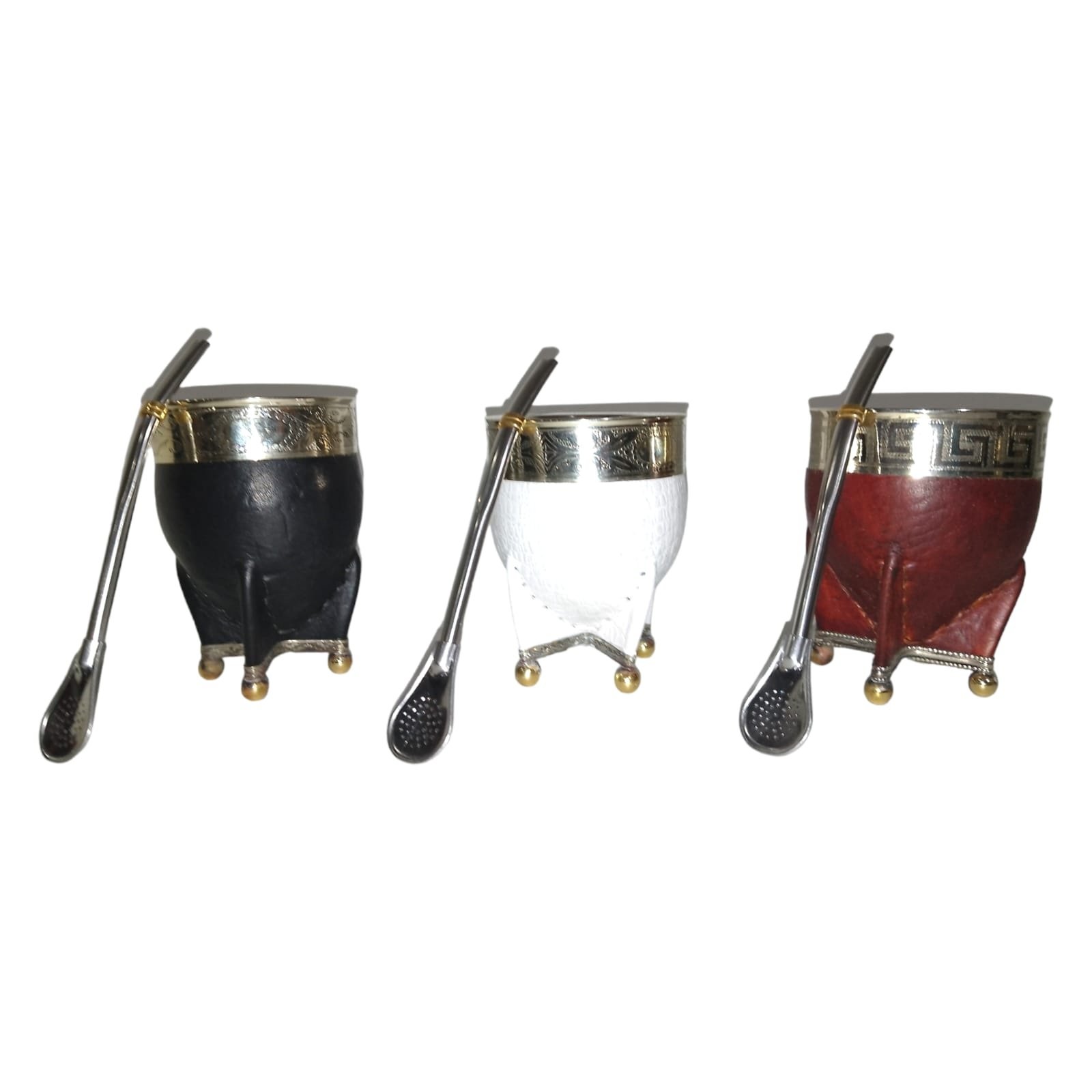 SET DE MATE IMPÈRIAL CON PIE Y VIROLA DE ALPACA Y BOMBILLA DE ACERO COM031 - Imagen 3