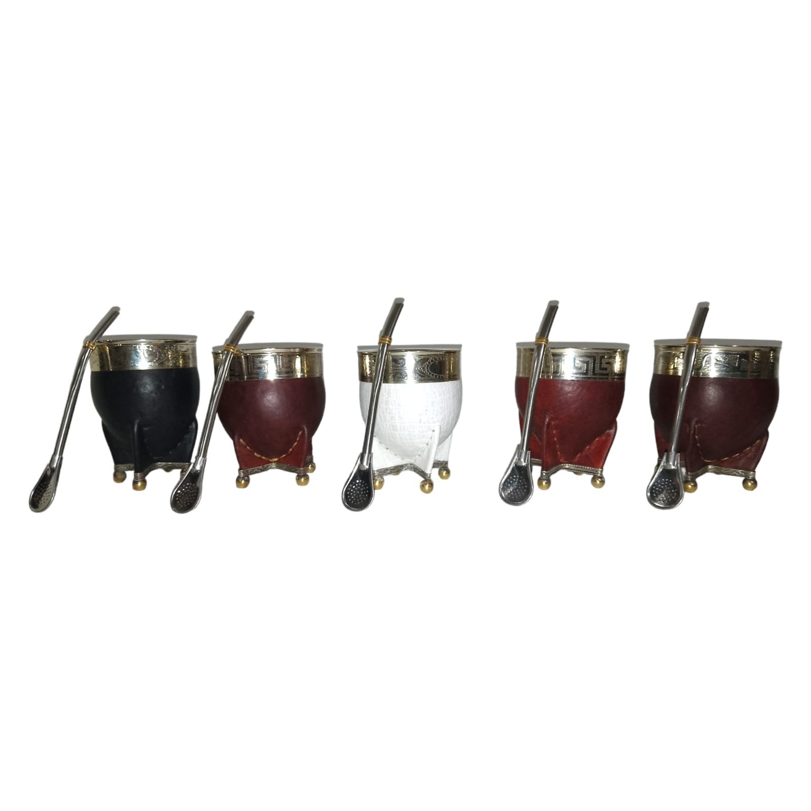 SET DE MATE IMPÈRIAL CON PIE Y VIROLA DE ALPACA Y BOMBILLA DE ACERO COM031 - Imagen 2