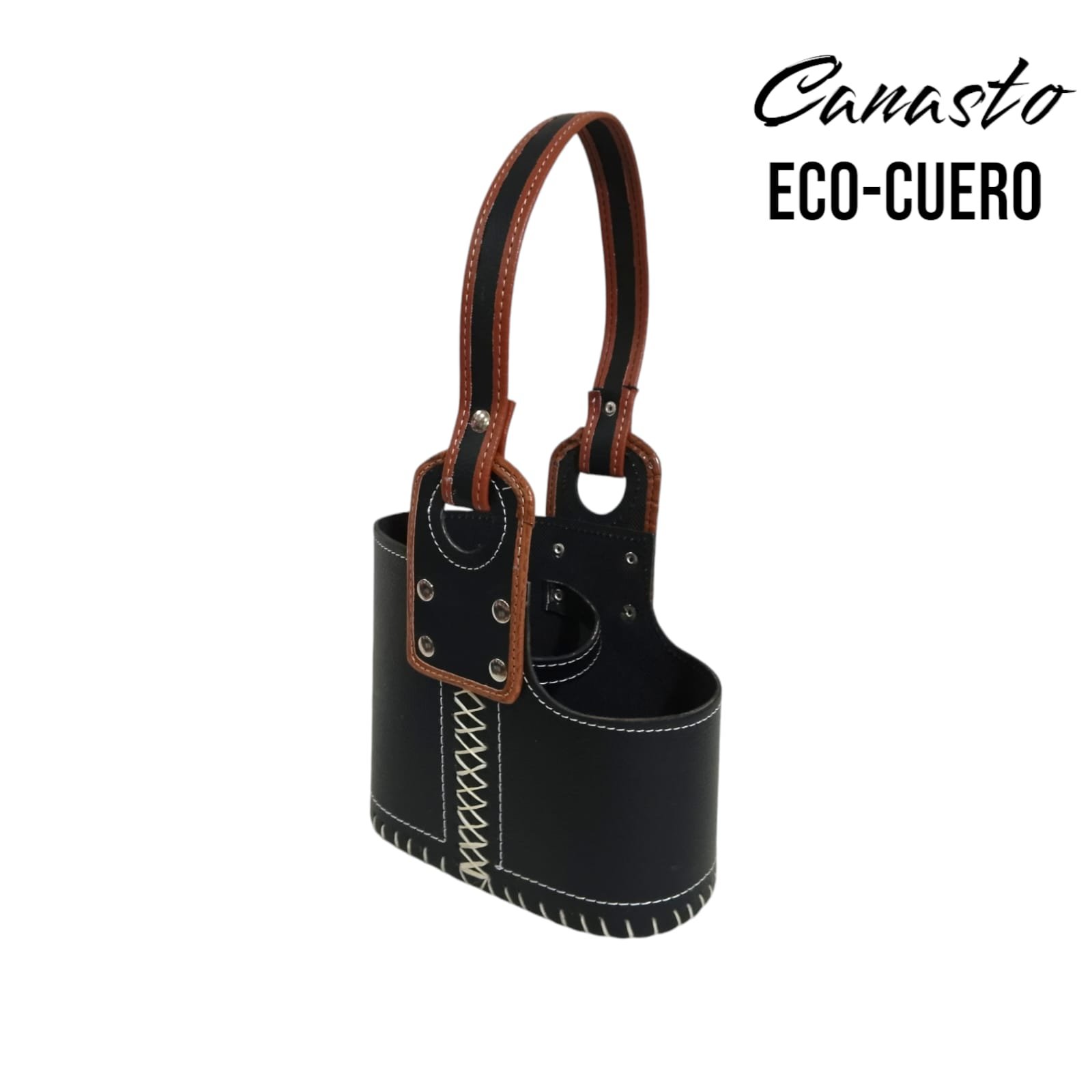 CANASTO DE ECOCUERO RECTANGULAR BAG104CL - Imagen 3