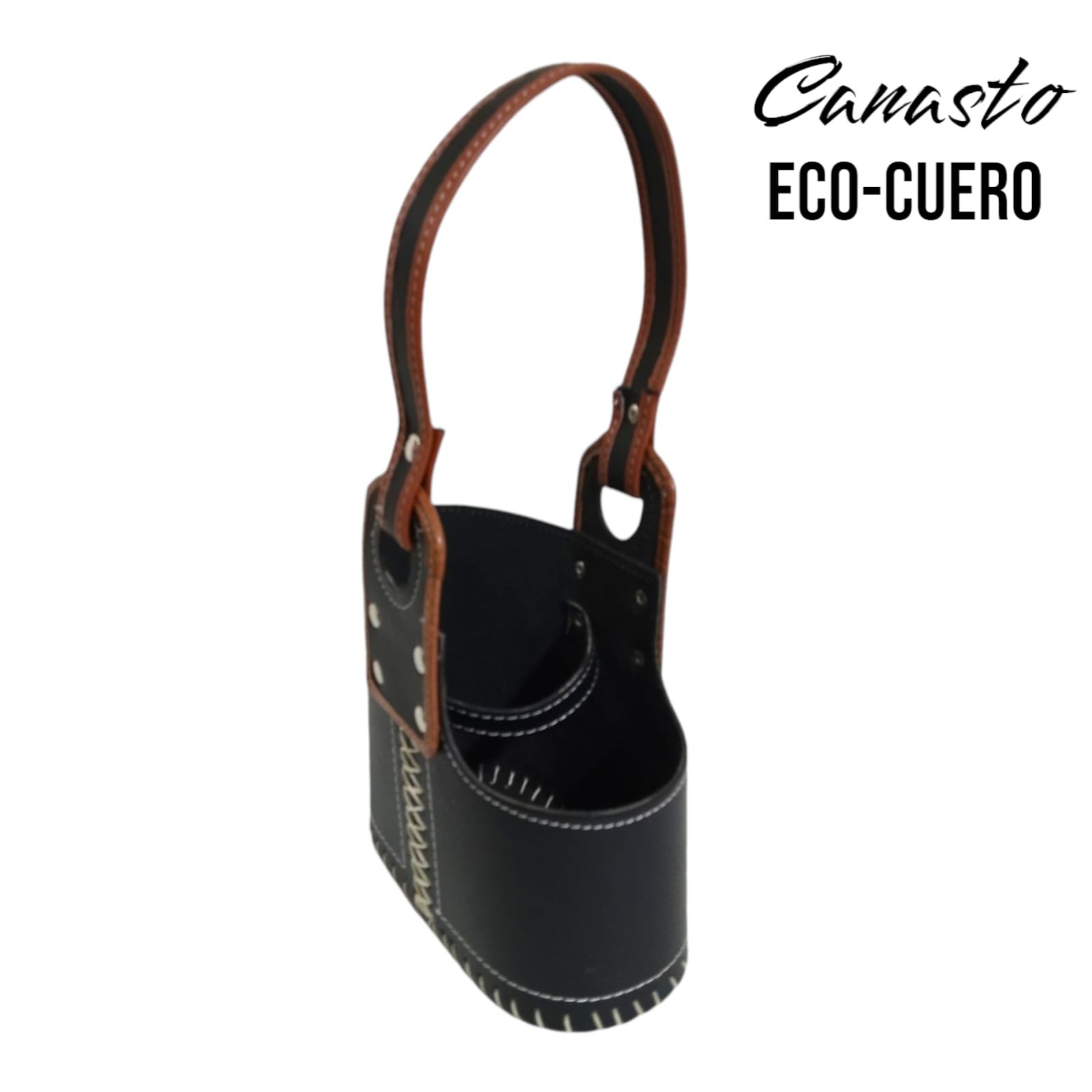 CANASTO DE ECOCUERO RECTANGULAR BAG104CL - Imagen 4