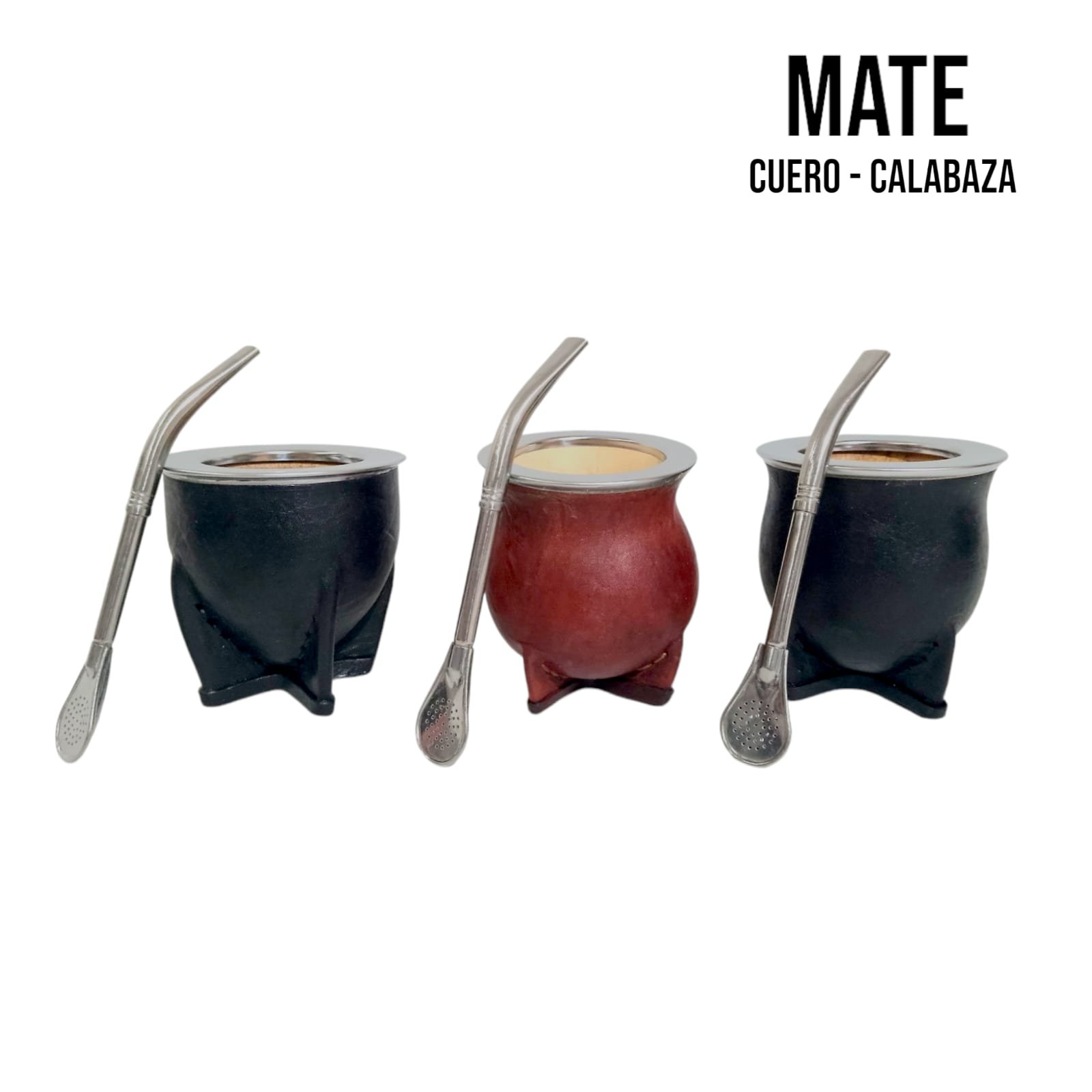 SET DE MATE CON VIROLA DE ACERO Y BOMBILLA COM036 - Imagen 2