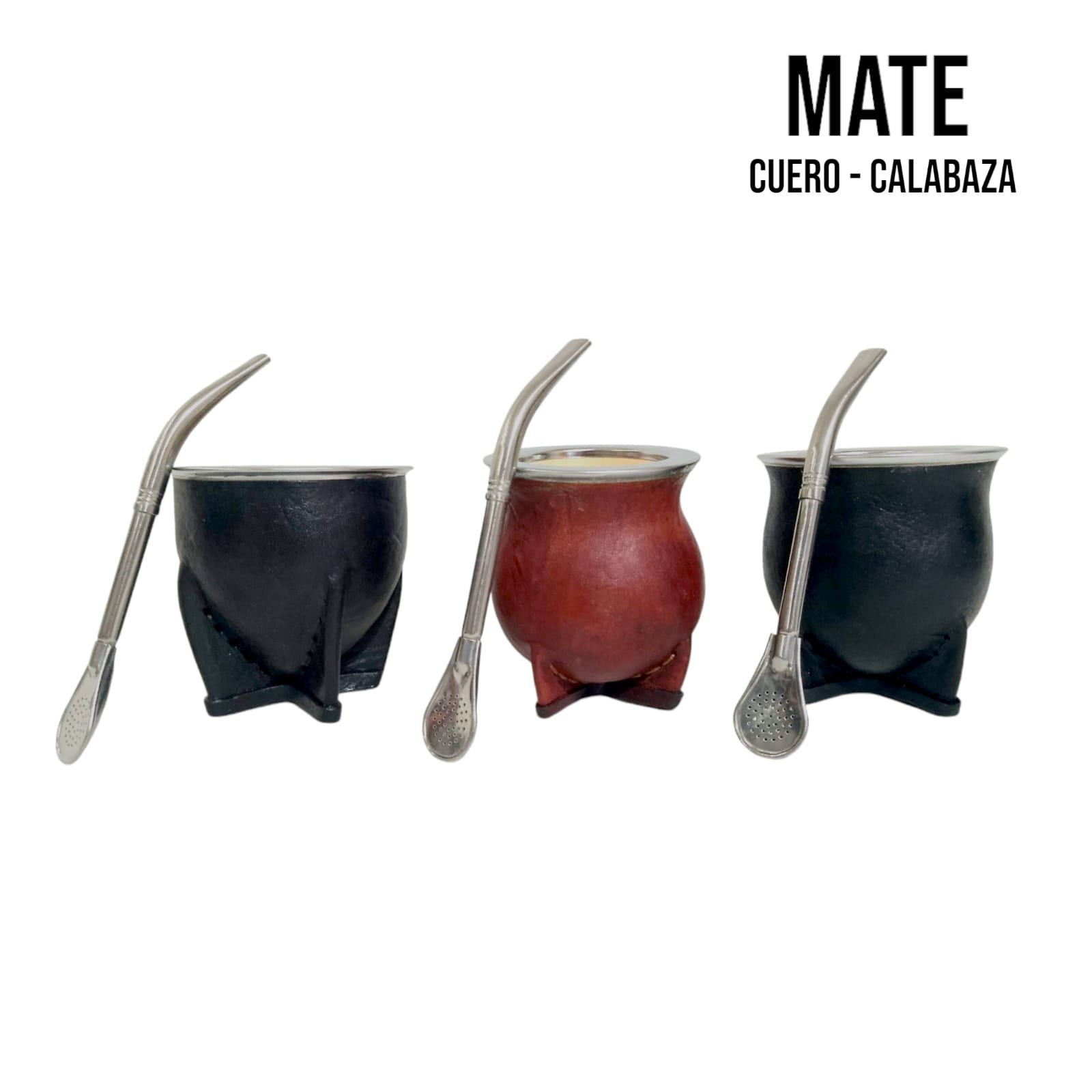 SET DE MATE CON VIROLA DE ACERO Y BOMBILLA COM036 - Imagen 3
