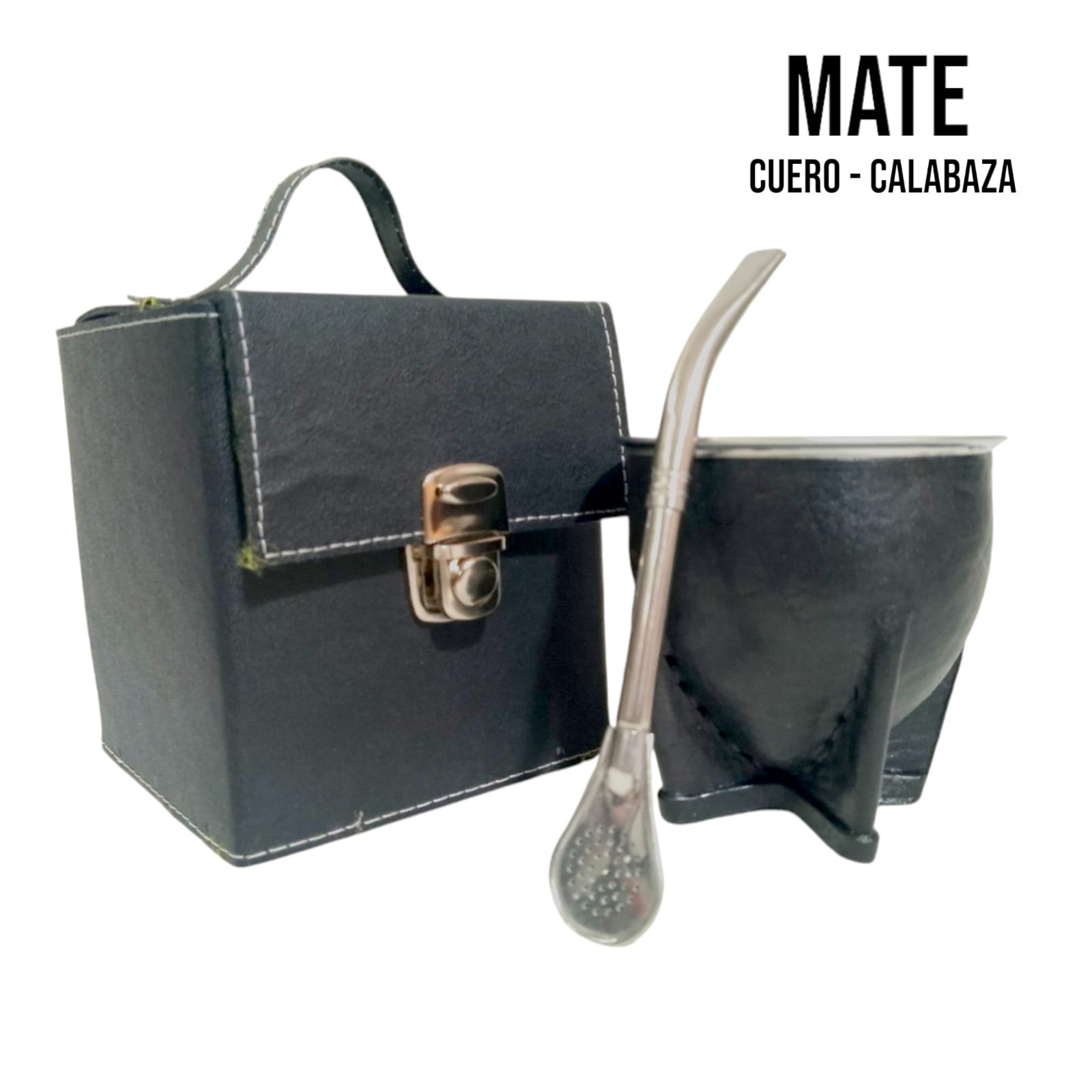 SET DE MATE CON VIROLA DE ACERO CON CAJA Y BOMBILLA SET092C - Imagen 2