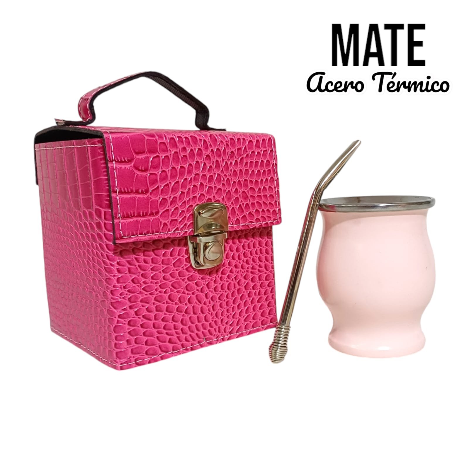 SET DE MATE ACERO CON CAJA Y BOMBILLA SET043CB