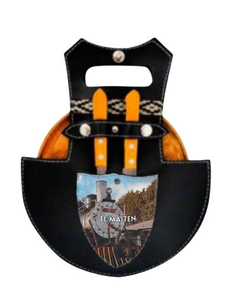 SET DE ASADO-PORTA PLATO SIMIL CUERO SENCILLO S/VASO PERSONALIZADO CUE252P