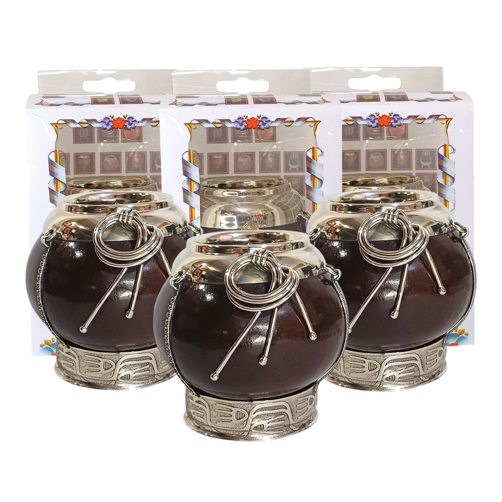 MATE CALABAZA C/ALPACA DISEÑO BOLEADORAS EN CAJA MAT242C