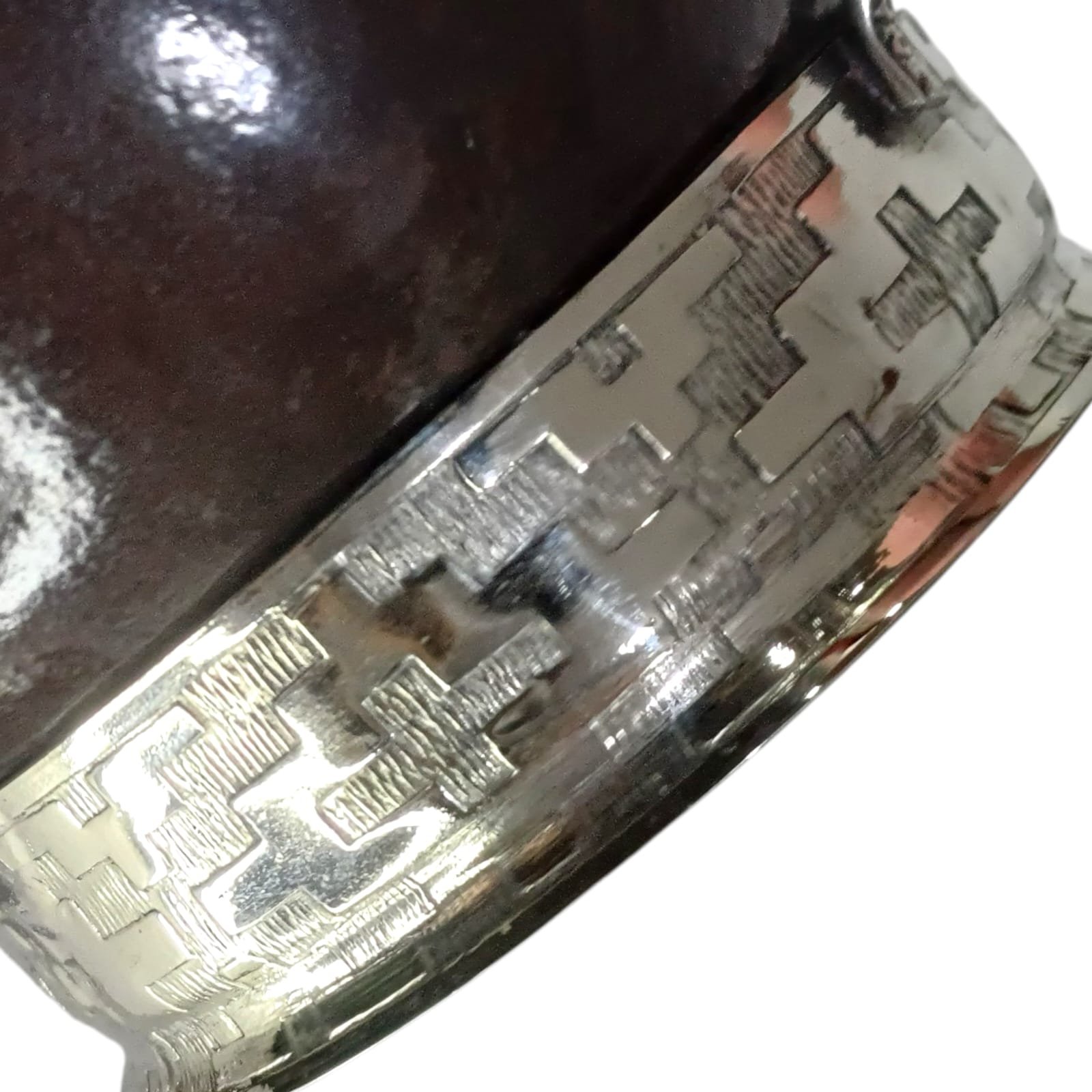 MATE DE CALABAZA CON ALPACA DIJE ESCUDO EN CAJA MAT241C - Imagen 4