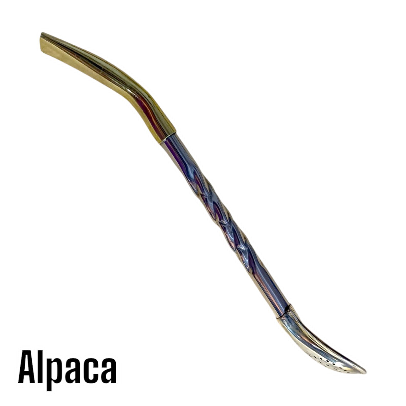 BOMBILLA PICO DE LORO ALPACA CINCELADA BOM005B - Imagen 2