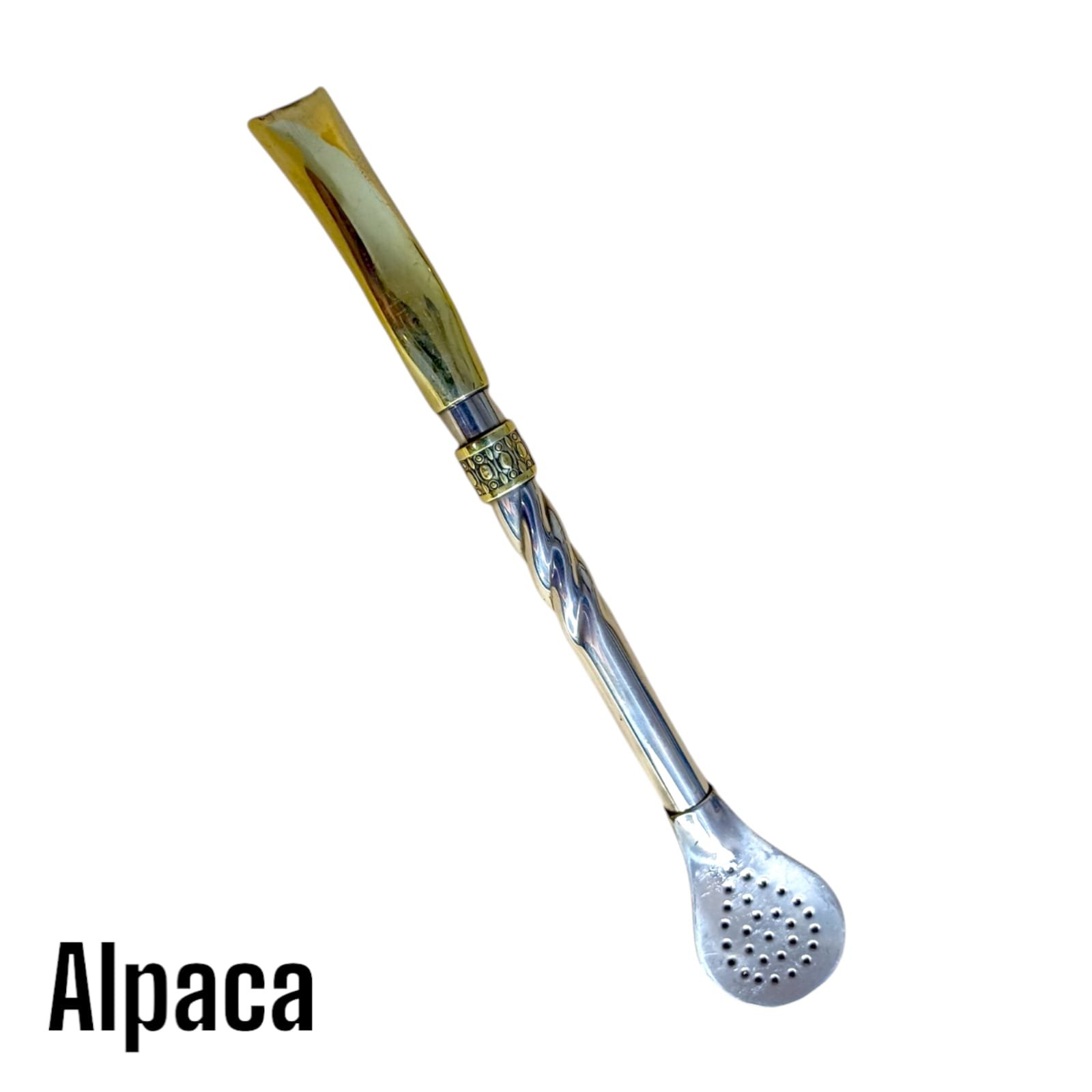 BOMBILLON DE ALPACA PICO DE LORO CON 1 ANILLO BOM003B - Imagen 2