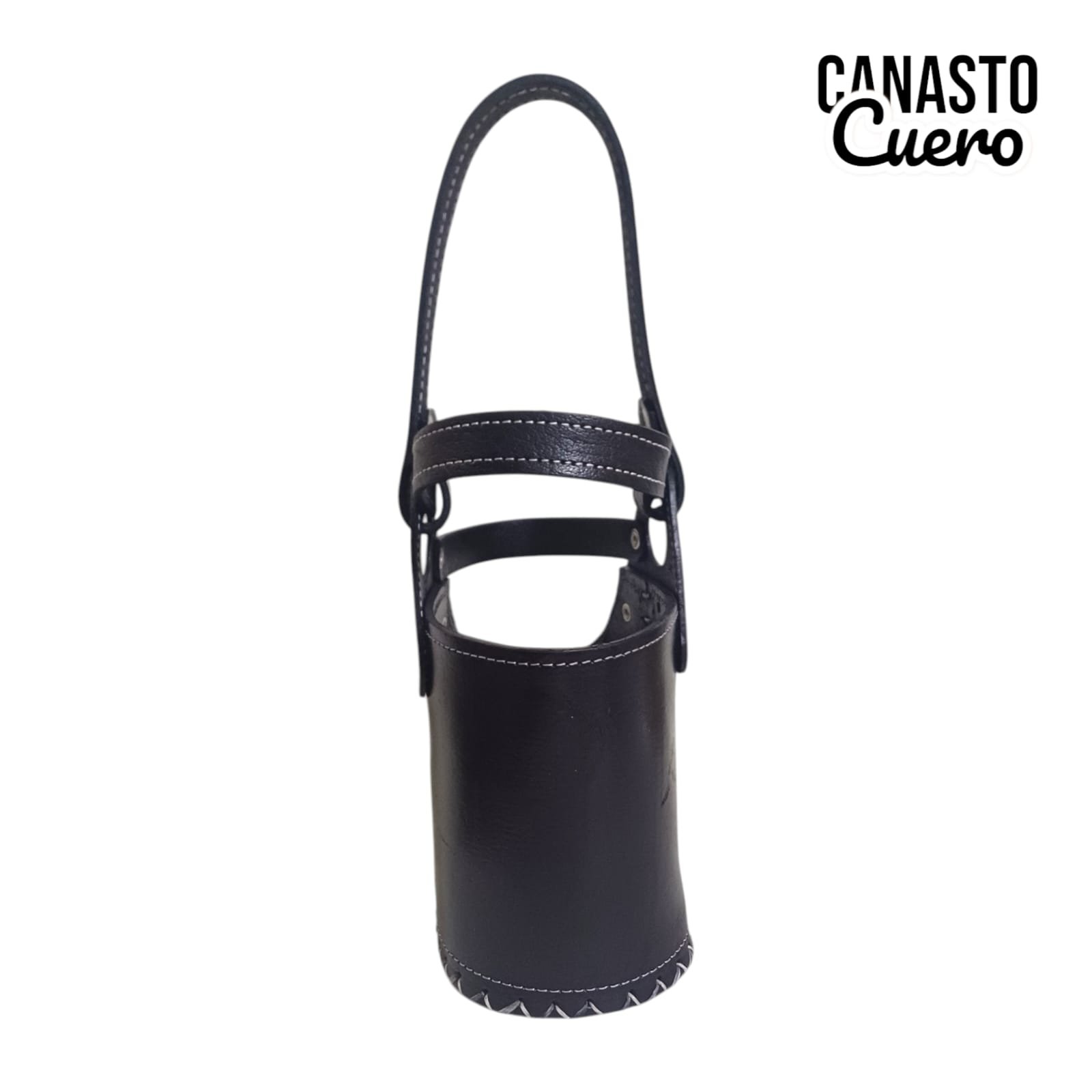 CANASTO DE CUERO MEDIA LUNA BAG105G - Imagen 5