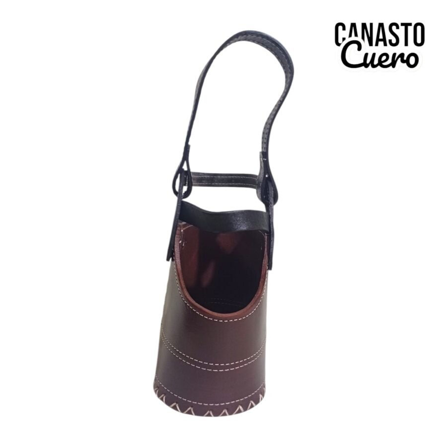 CANASTO DE CUERO MEDIA LUNA BAG105G - Imagen 4