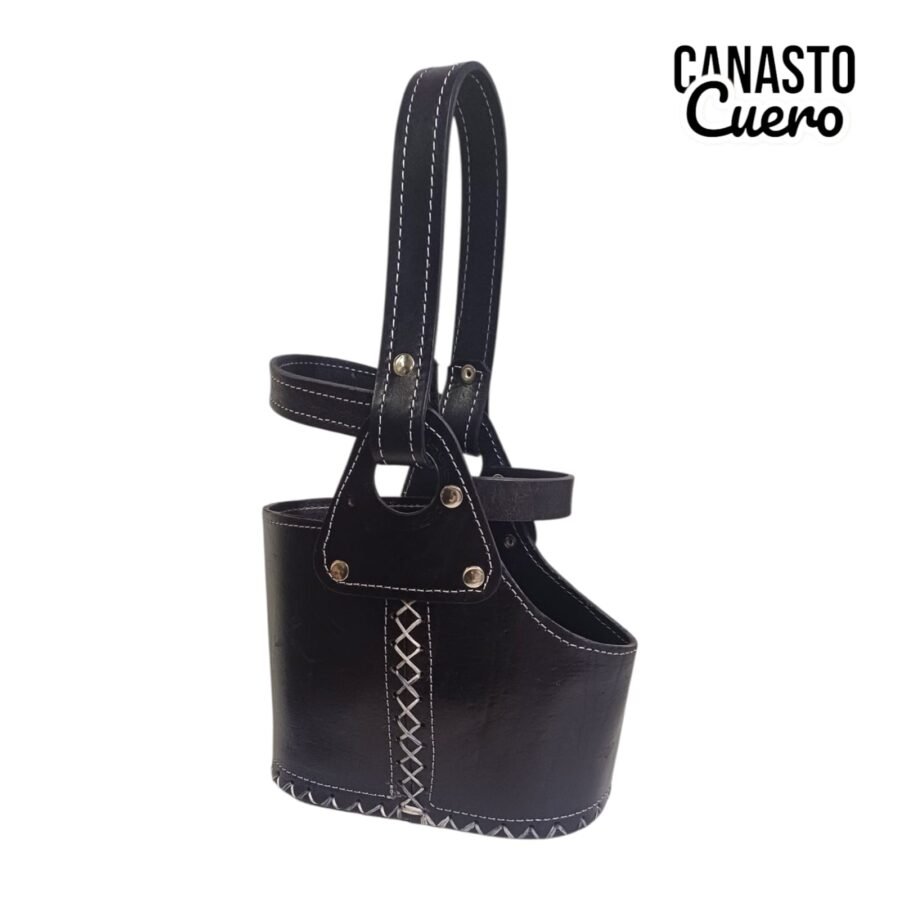 CANASTO DE CUERO MEDIA LUNA BAG105G - Imagen 7