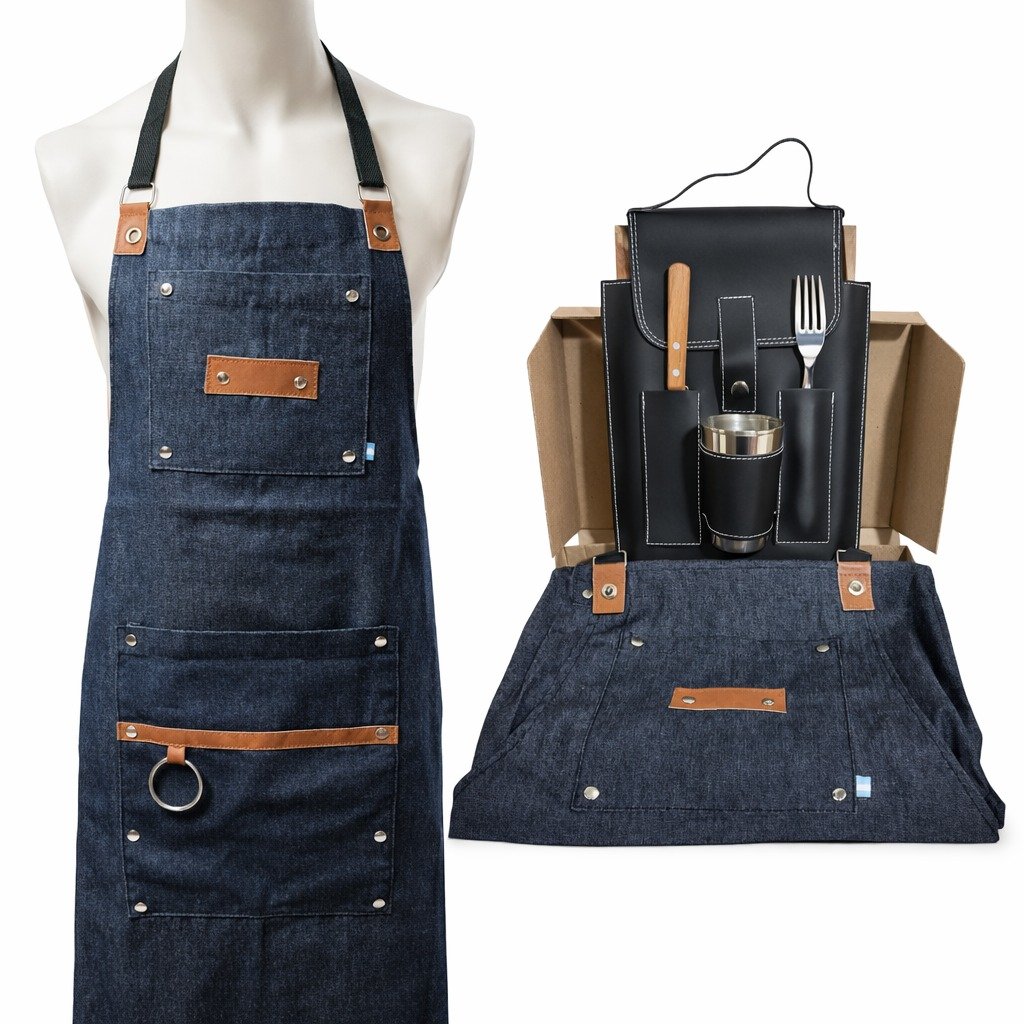 SET DE ASADO CON DELANTAL -COM023N
