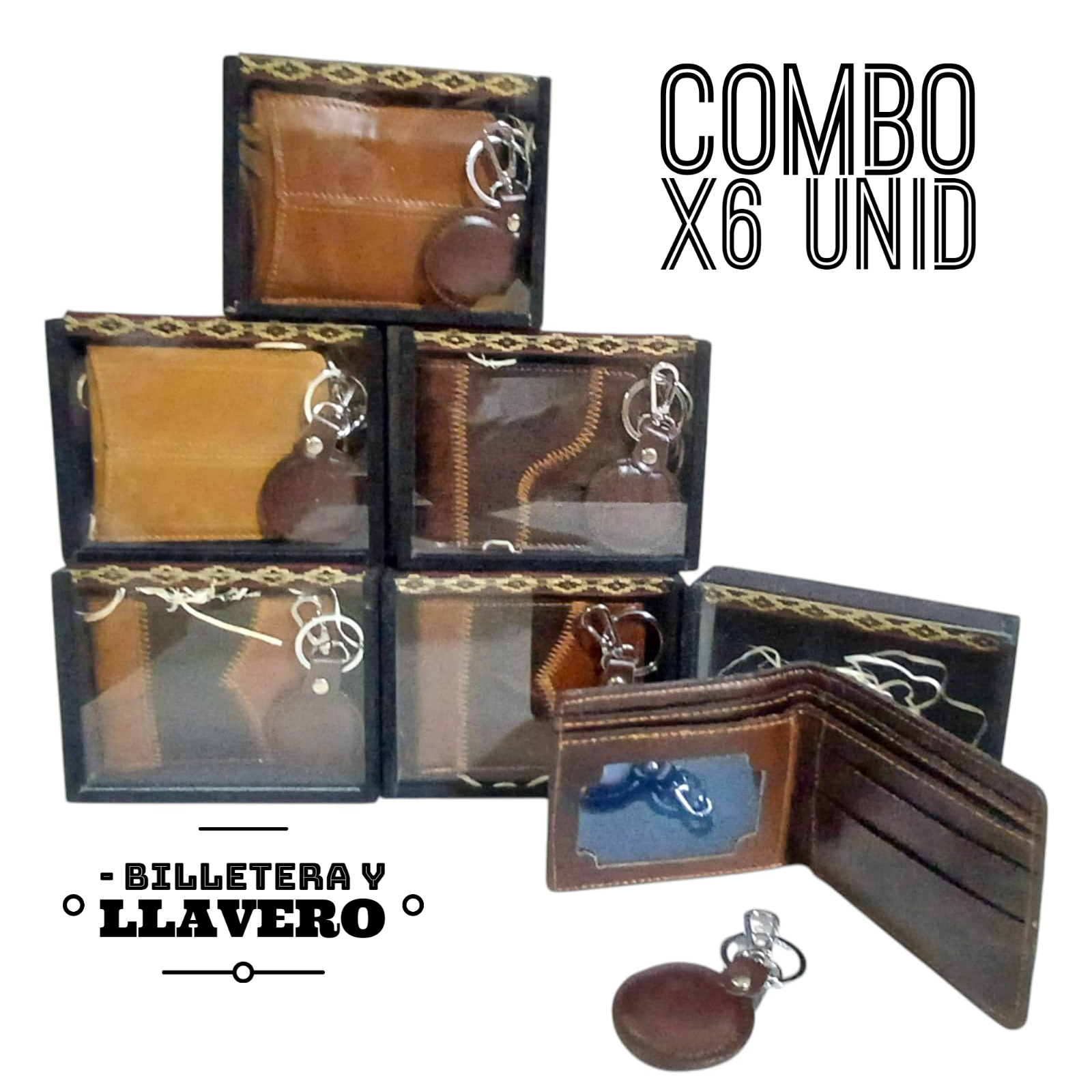 SET DE BILLETERA CON CAJA+LLAVERO FELIZ DÍA X 6 UNIDADES -PROMO102