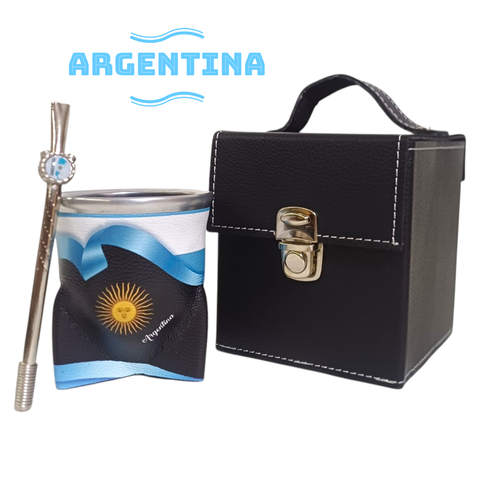 SET DE MATE DE VIDRIO  CON CAJA SET041AG