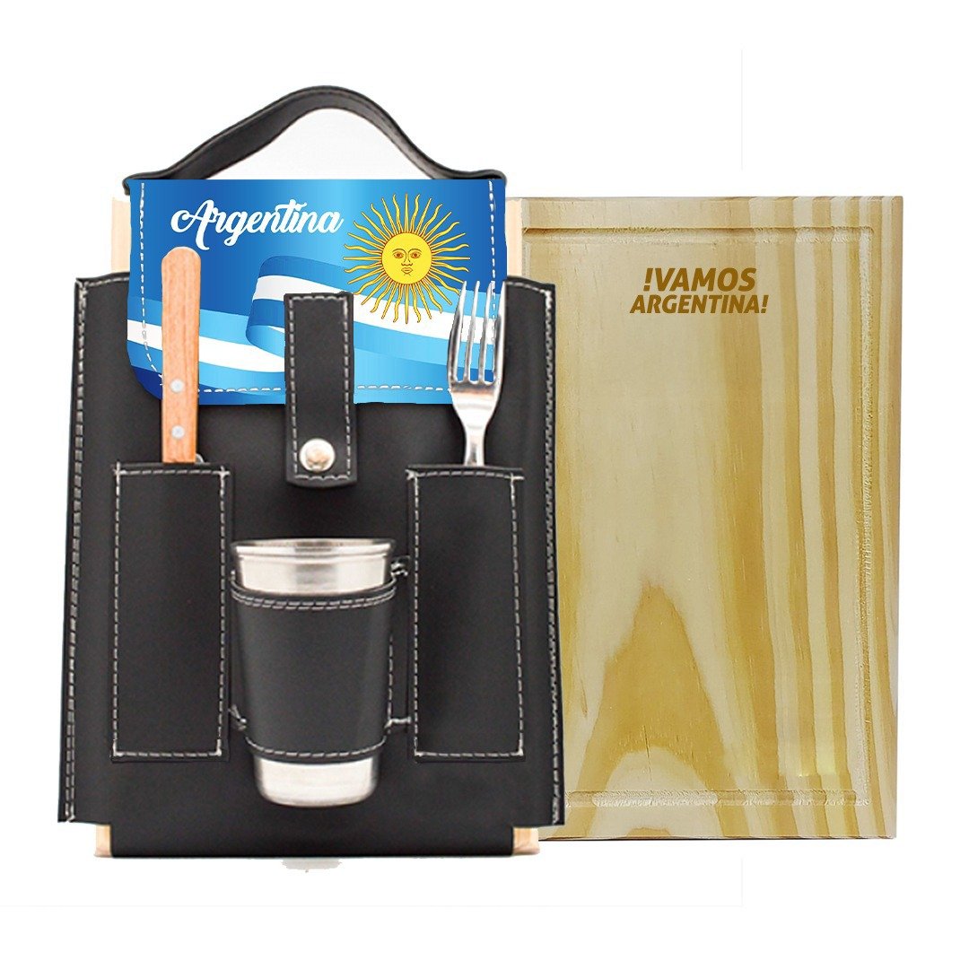 SET DE ASADO PERSONALIZADO CON BROCHE ESPECIAL CUE494D