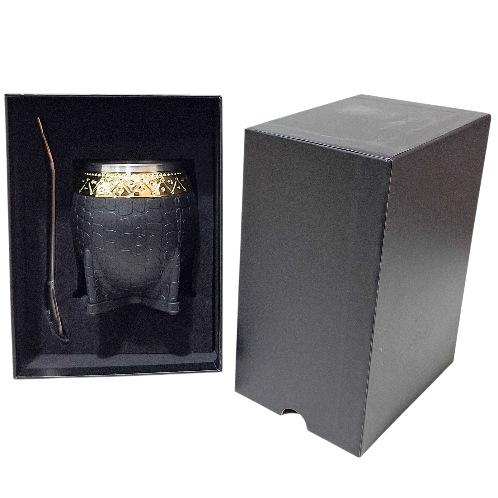 SET DE MATE IMPERIAL ONYX DE ACERO PREMIUM EN CAJA C/ BOMBILLA DE ACERO  SET004T - Imagen 2