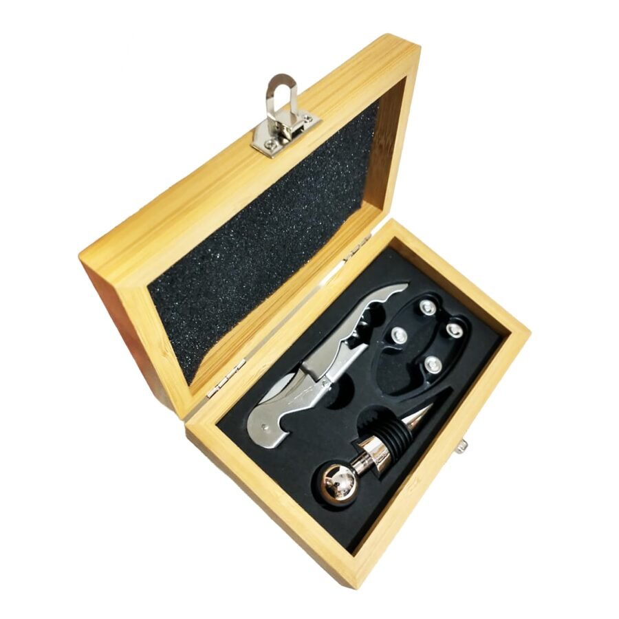 SET DE VINO- 3 PZAS – CAJA DE MADERA CON DTF UV- ASC003D - Imagen 4