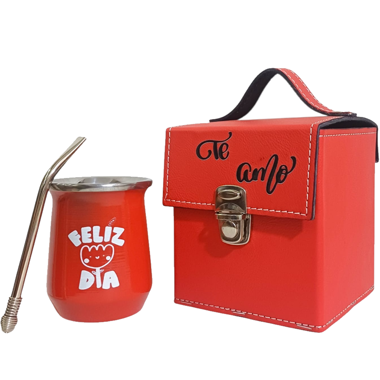 SET DE MATE DE ACERO CON CAJA SET041RDTF