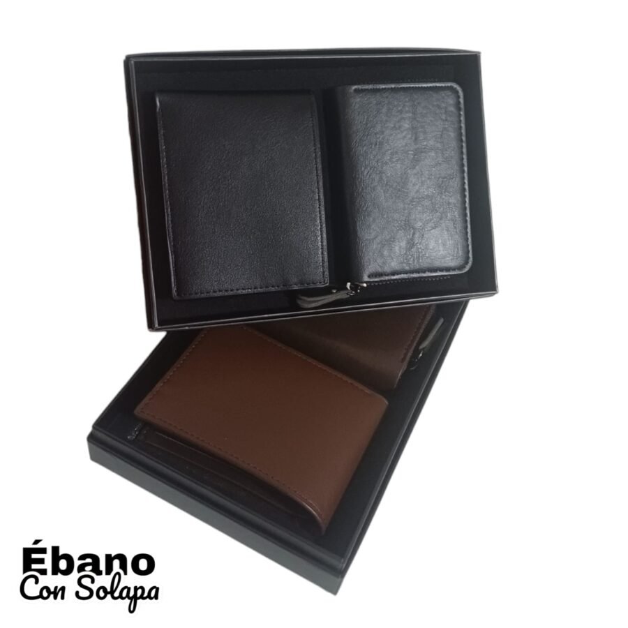 SET DE BILLETERA C/VOLANTE Y TARJETERO DE HOMBRE EN CAJA SET611L - Imagen 2