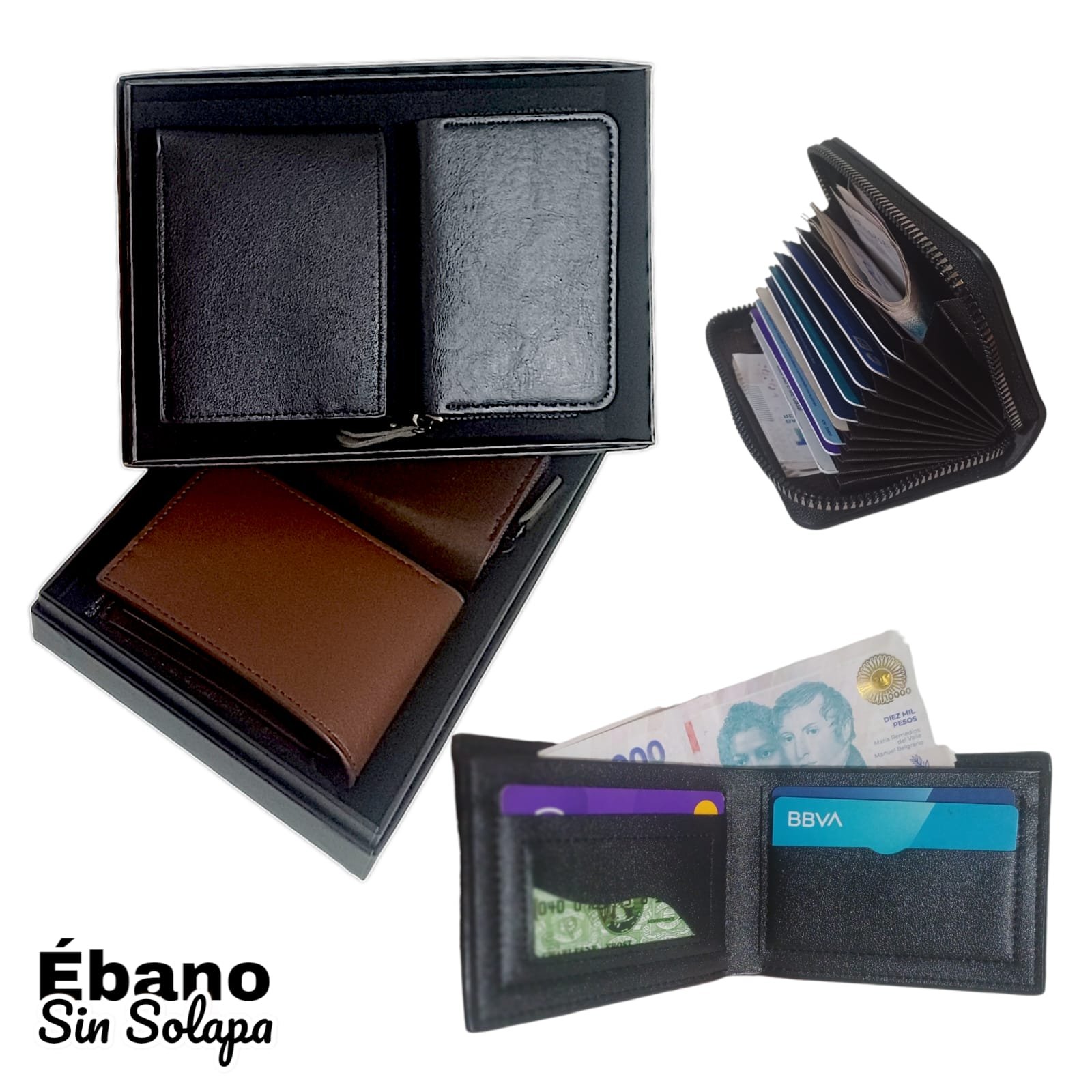 SET DE BILLETERA S/VOLANTE  Y TARJETERO DE HOMBRE EN CAJA SET612L