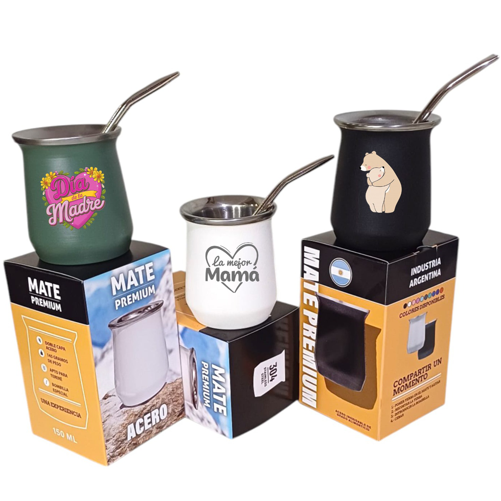 SET DE MATE- ACERO TERMICO- BOX- MAT090M