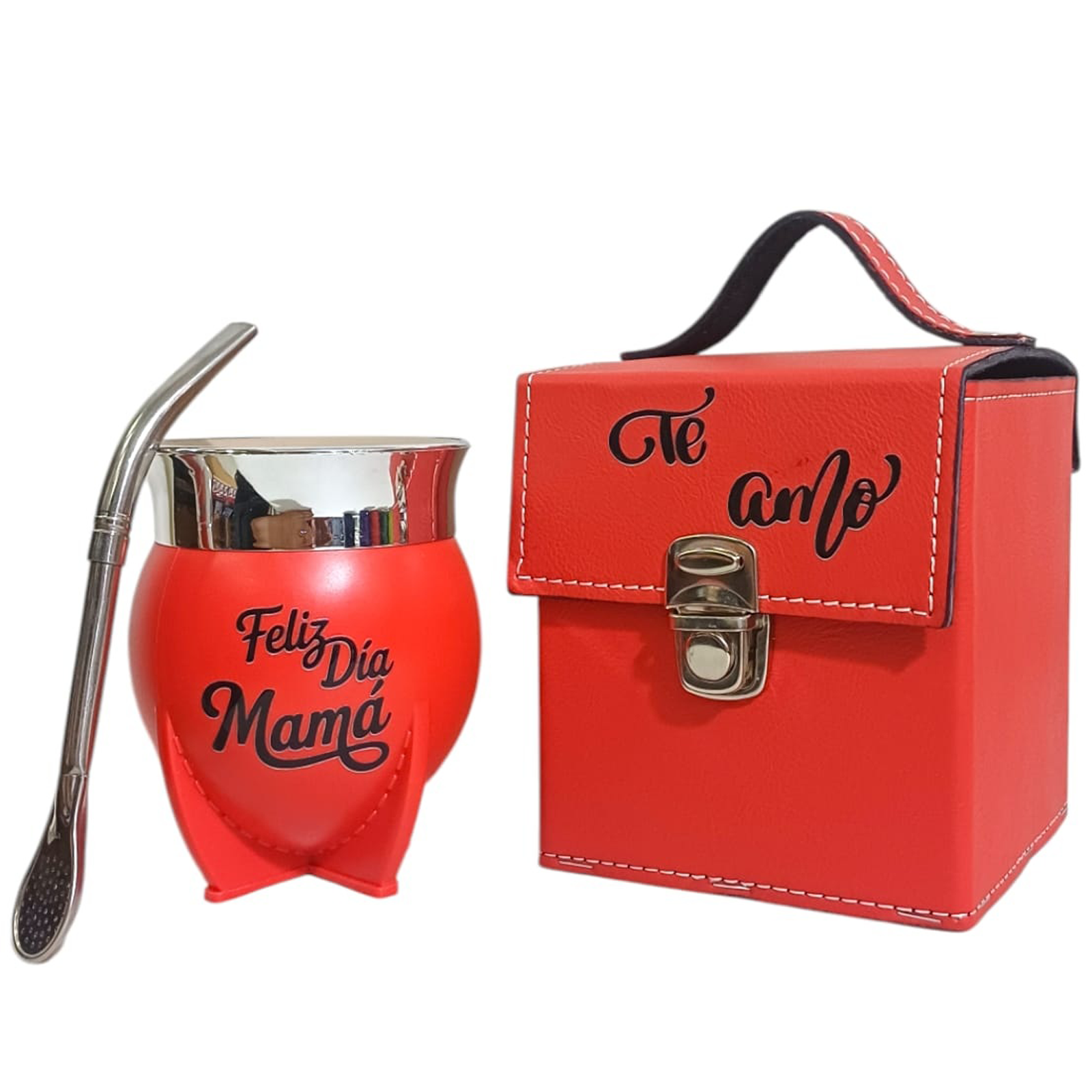 SET DE MATE ACERO CON CAJA Y BOMBILLA SET043DTF