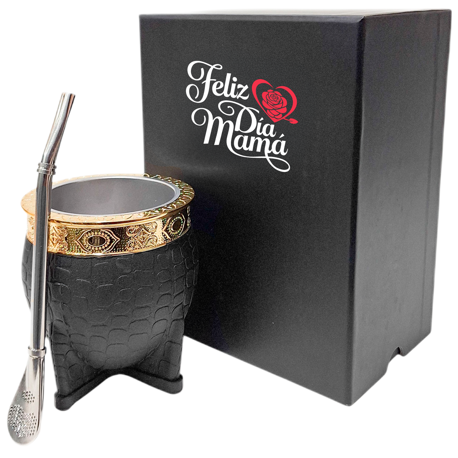 SET MATE IMPERIAL ACERO GUARDIAN  PREMIUM EN CAJA C/ BOMBILLA DE ACERO  SET004CP