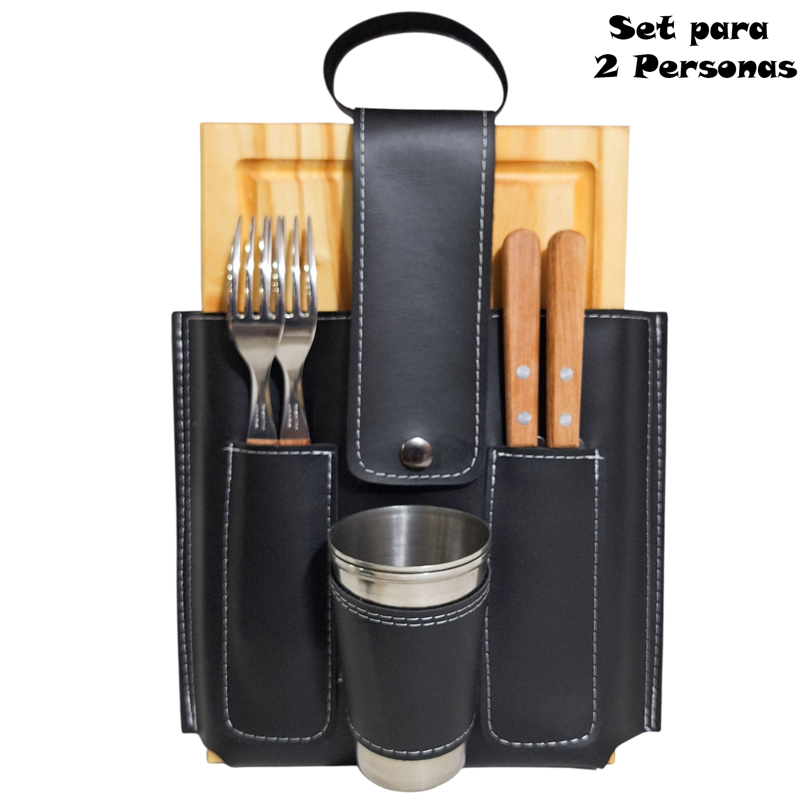 SET DE ASADO  PARA DOS PERSONAS c/ CUBIERTOS TRAMONTINA  CUE501B - Imagen 2