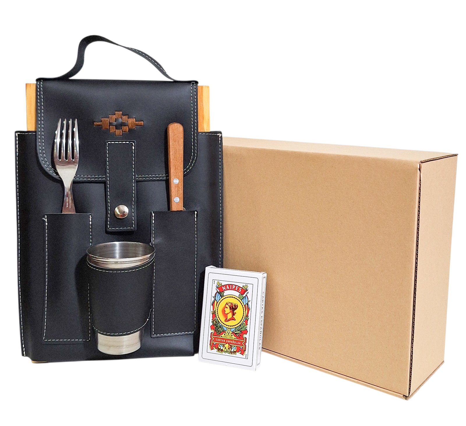 SET DE ASADO CON BORDADO PARA UNA PERSONA CUE494B - Imagen 3