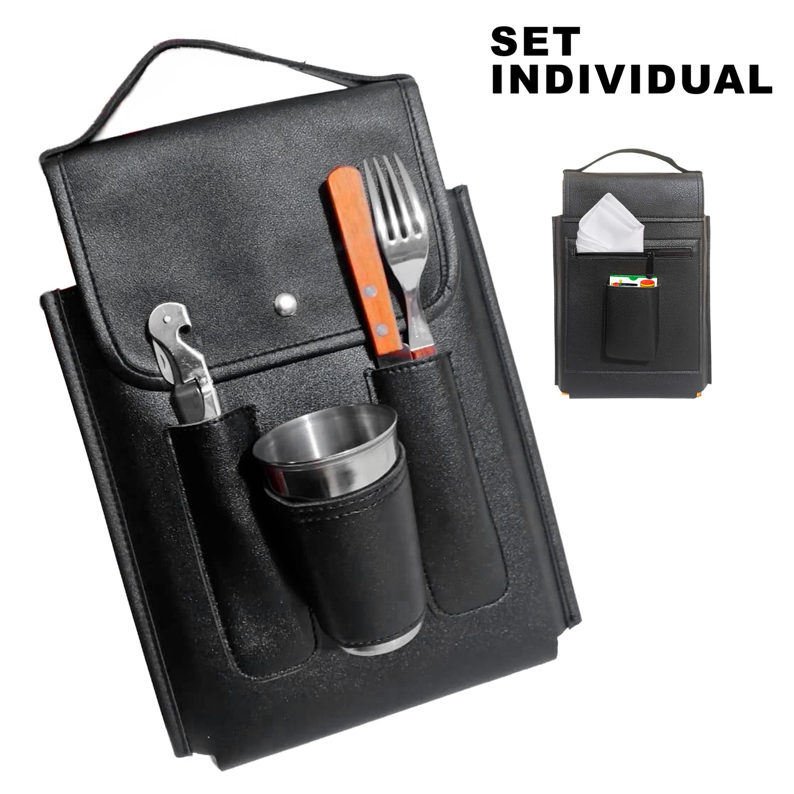 SET DE ASADO CON SACACORCHO PARA UNA PERSONA + CAJA CUE494R - Imagen 2