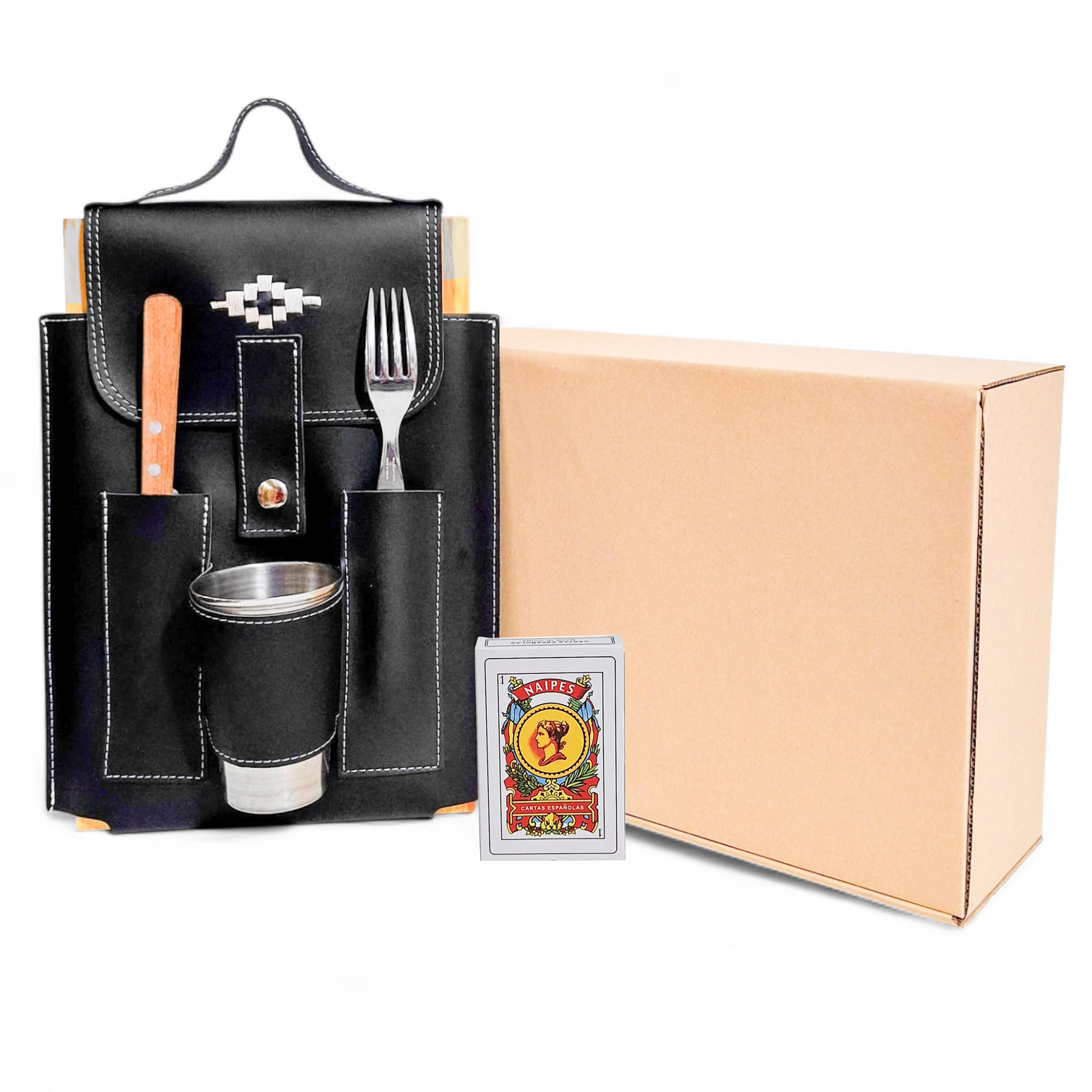 SET DE ASADO CON BORDADO PARA UNA PERSONA CUE494B - Imagen 2