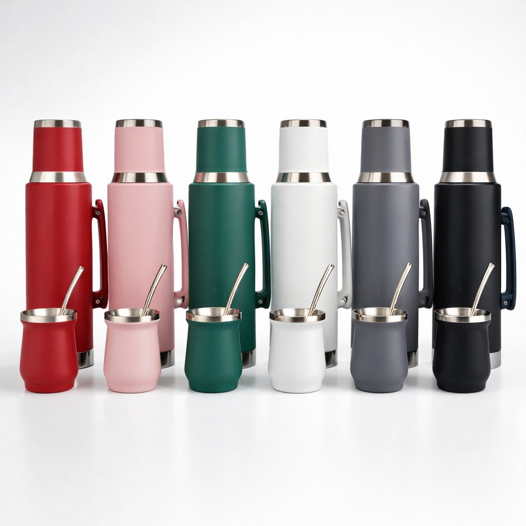 SET DE MATE ACERO CON TERMO Y BOMBILLA SET020